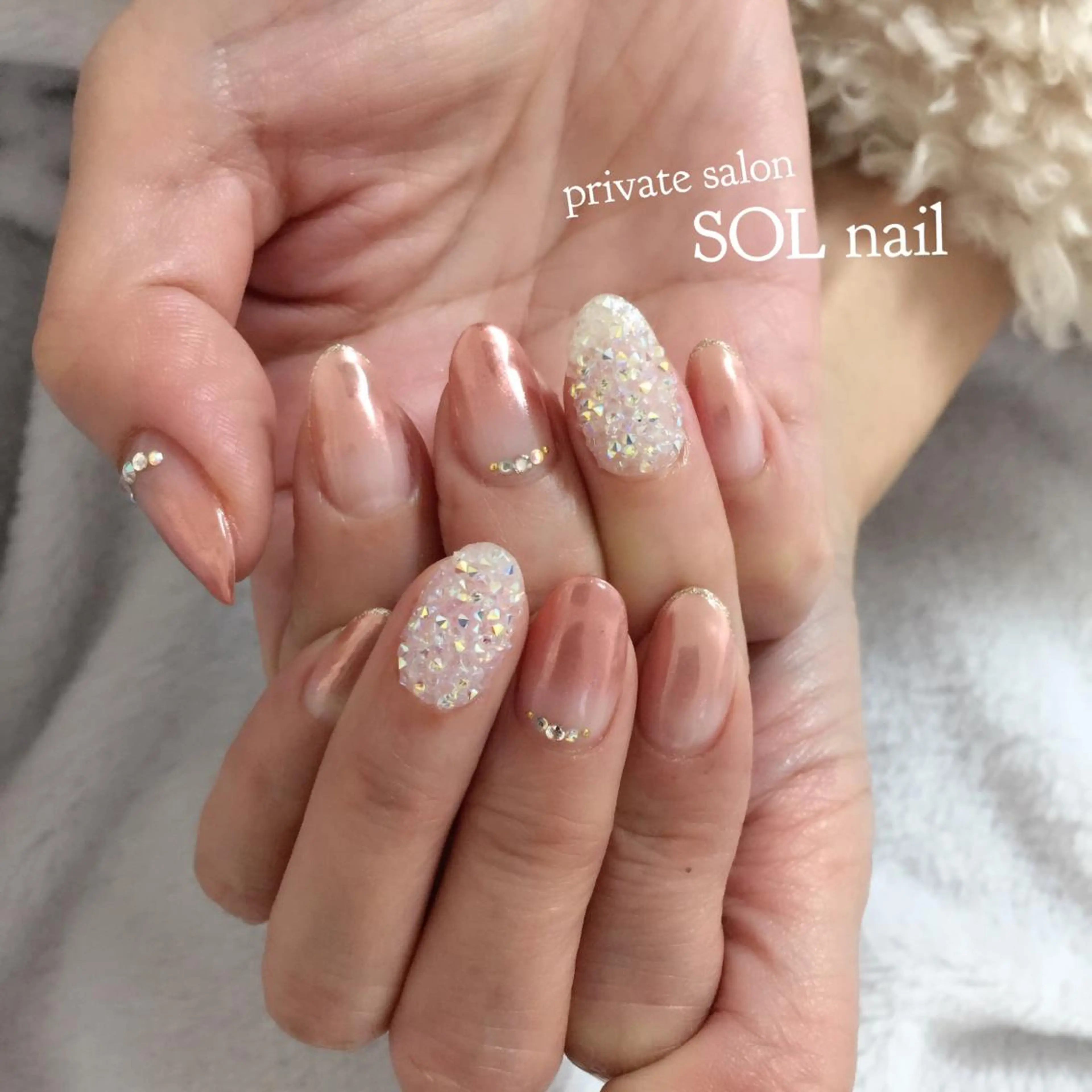 ネイル ミラーネイル ハンドネイル SOL NAILのネイルデザイン