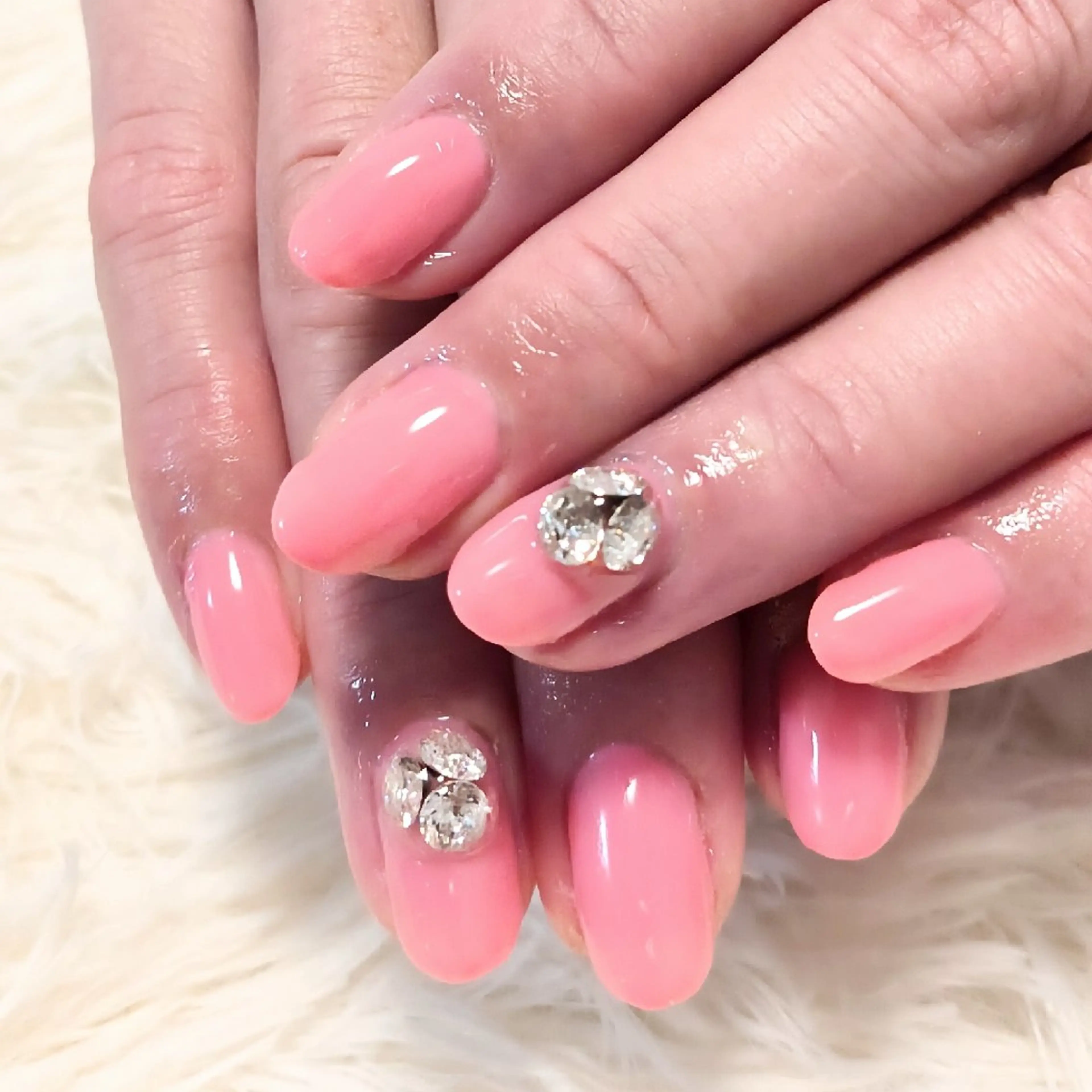 ネイル オフィスネイル ワンカラーネイル ピンク シンプルネイル 春ネイル 島田 亜紀のネイルデザイン