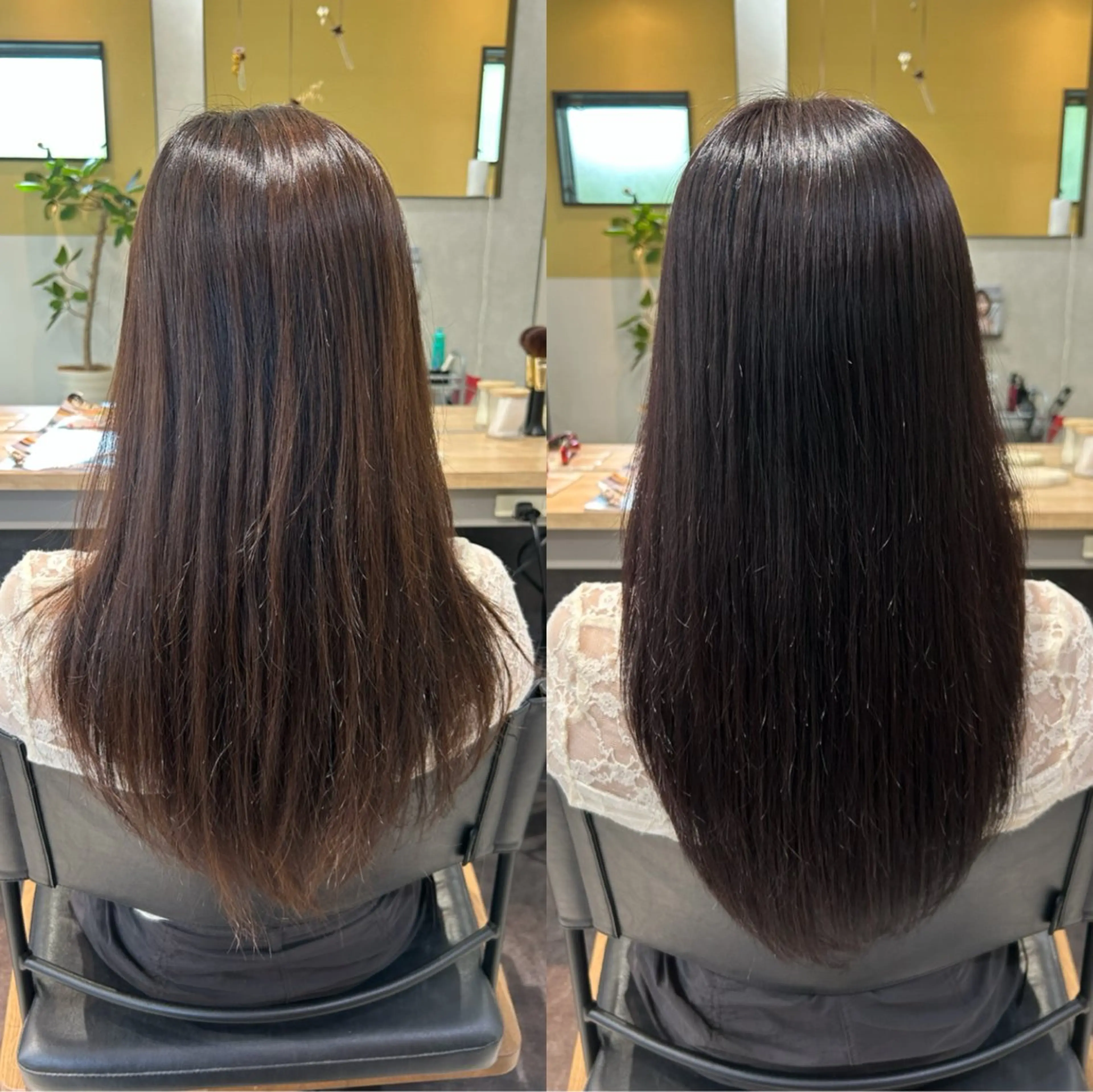 ロング カラー パーマ 髪質改善 ストレートパーマ カット 縮毛矯正 トリートメント hub hair レイヤー/透明感のヘアスタイル