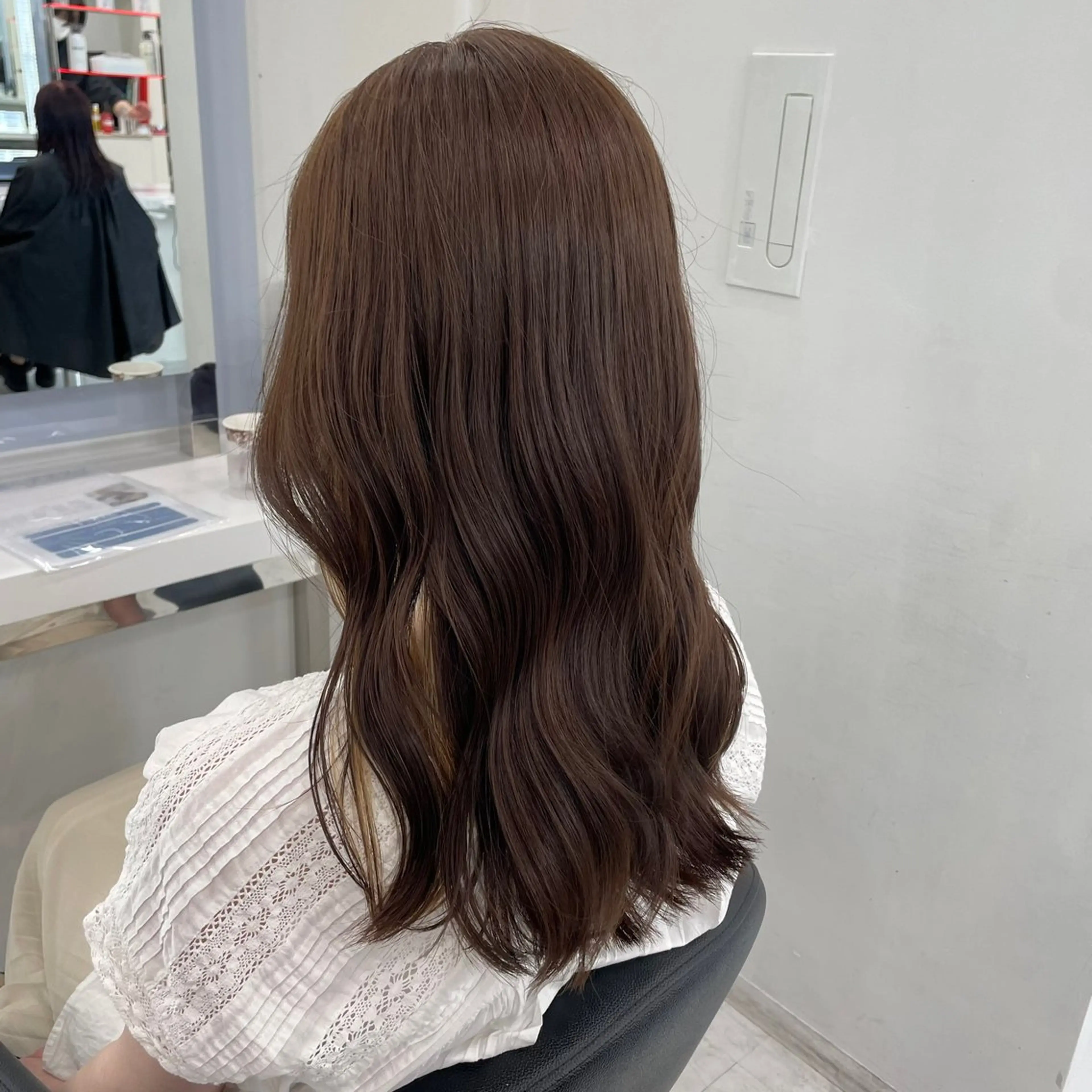 ミディアム カット ヘアカラー トリートメント ヘッドスパ ヘアセット 上品🤍韓国レイヤー /透明感🤍FUGAのヘアスタイル