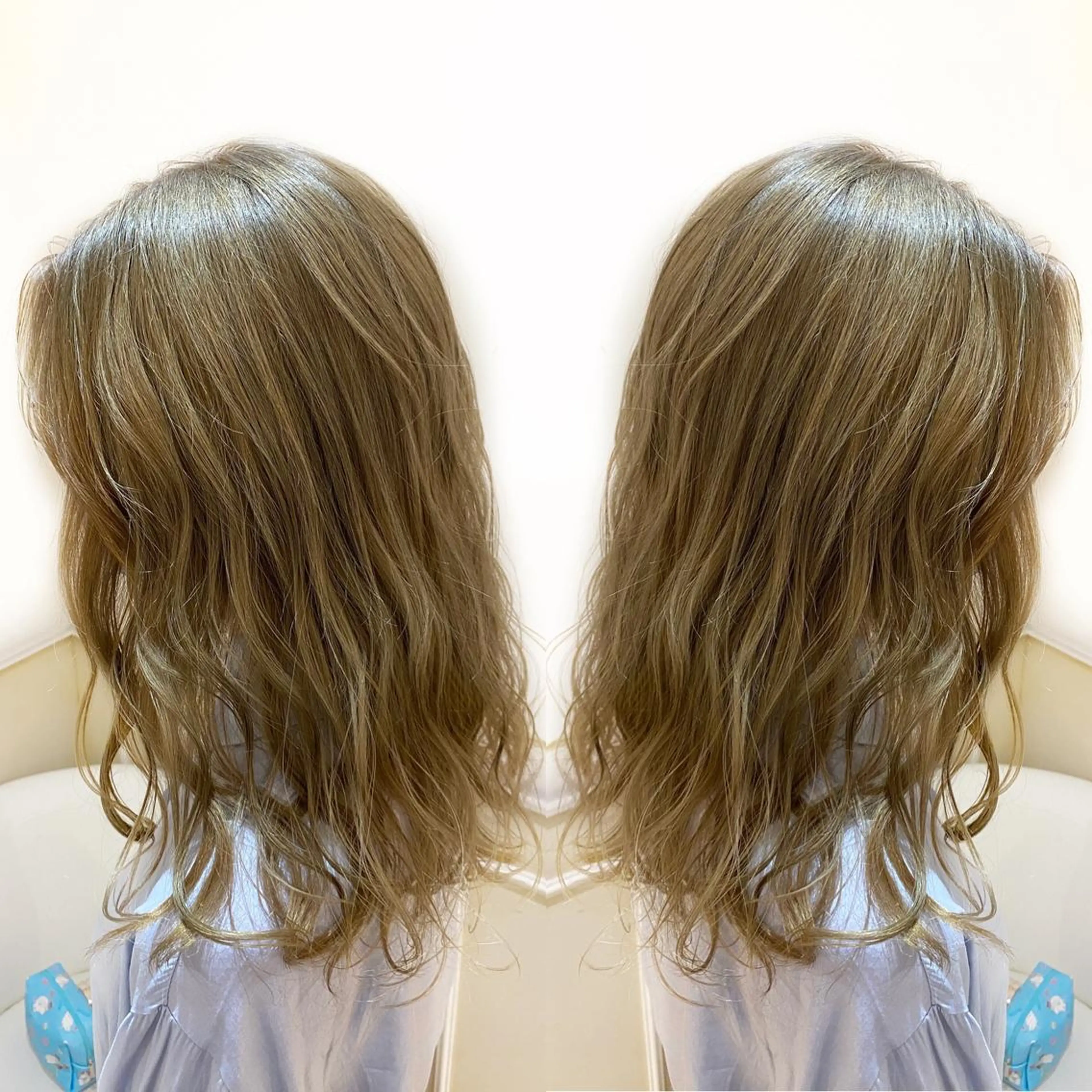 セミロング カラー ブリーチ カット パーマ トリートメント ご予約 宜しくお願いします！のヘアスタイル