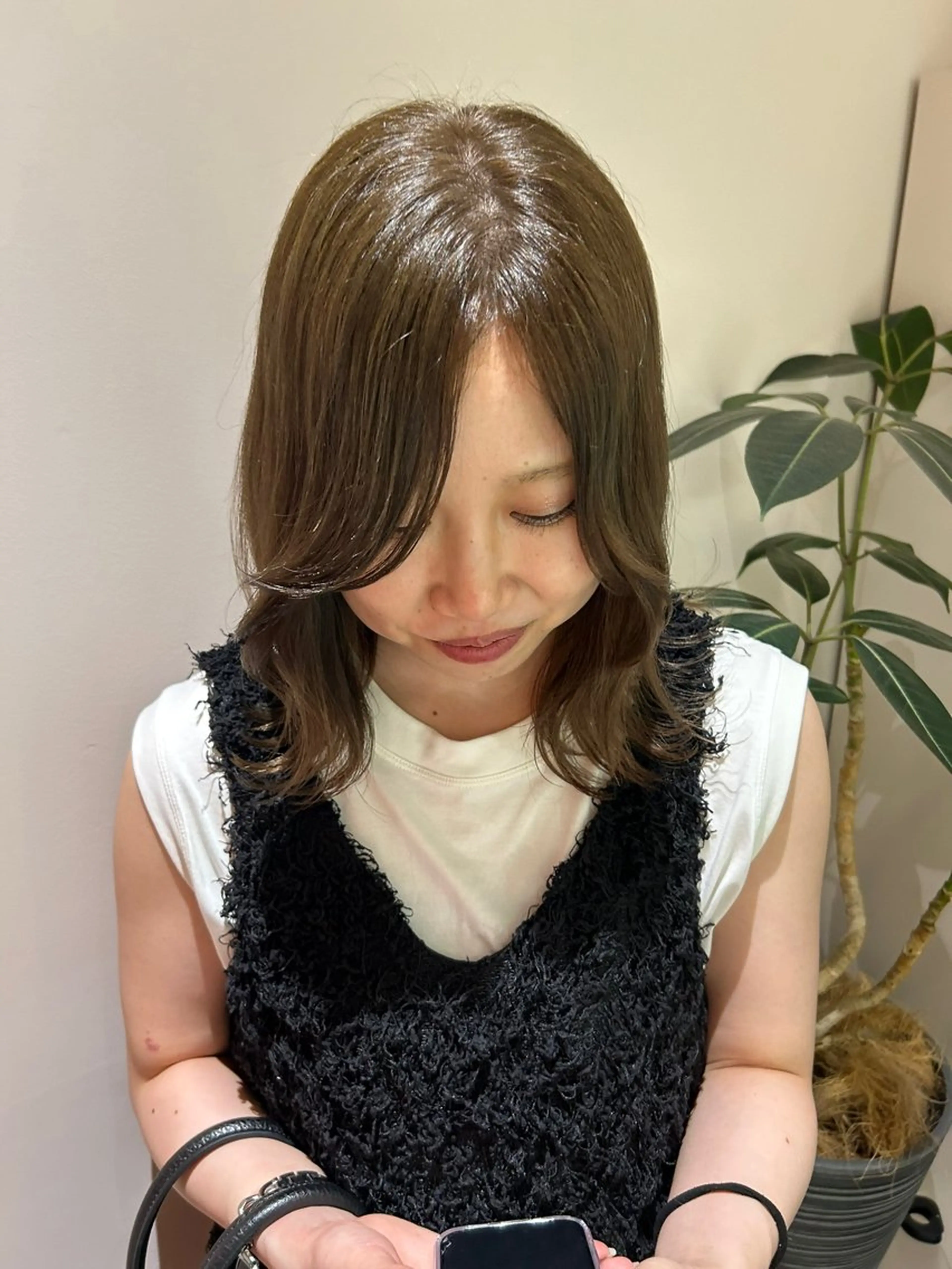 ミディアム カラー レイヤー・ボブカット ／もえまる🌻のヘアスタイル