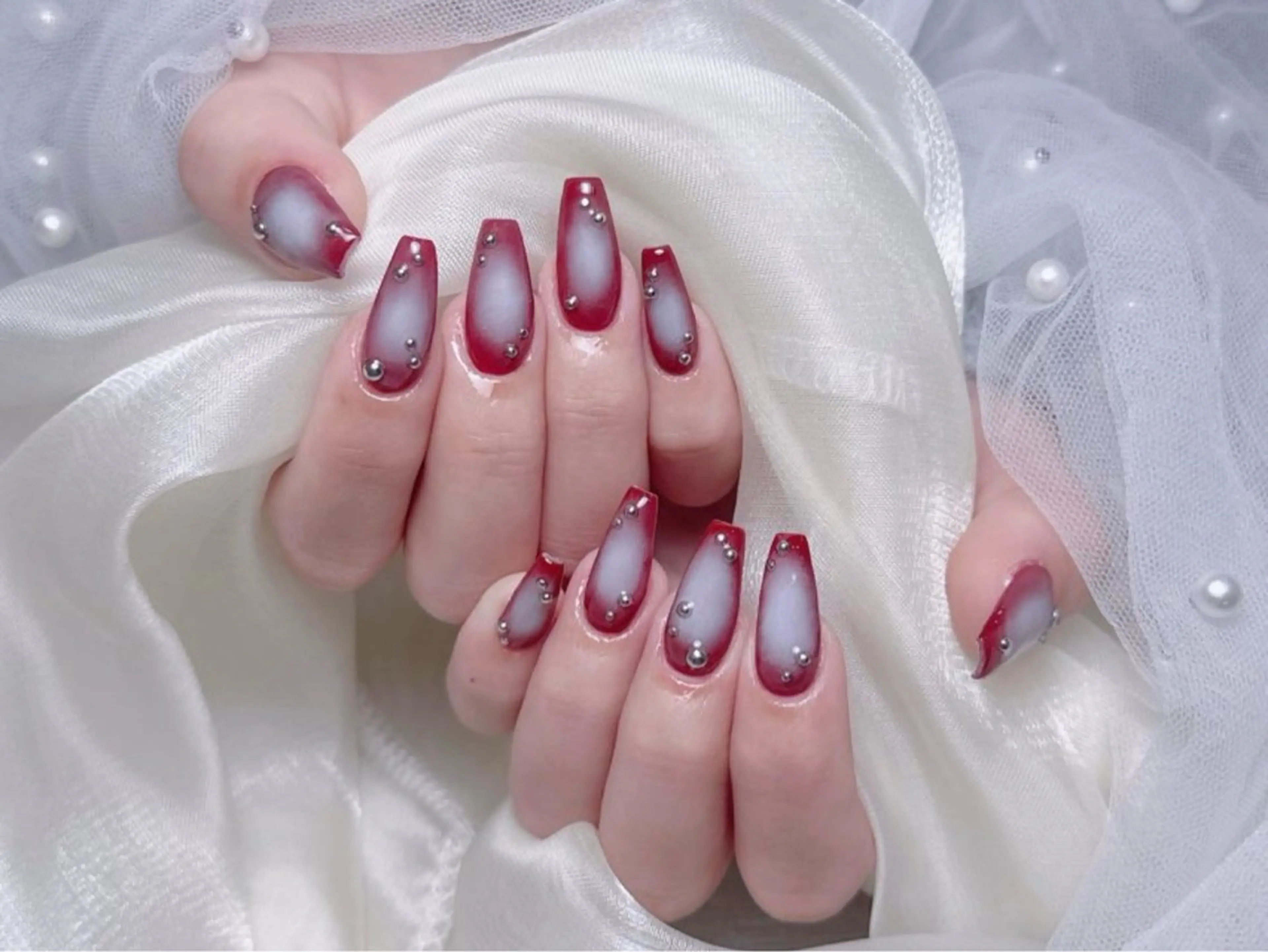 ネイル 長さ出し フレンチネイル ジェルネイル ガラスフレンチ 韓国ネイル ハンドネイル ハンドケア HD Studioのネイルデザイン