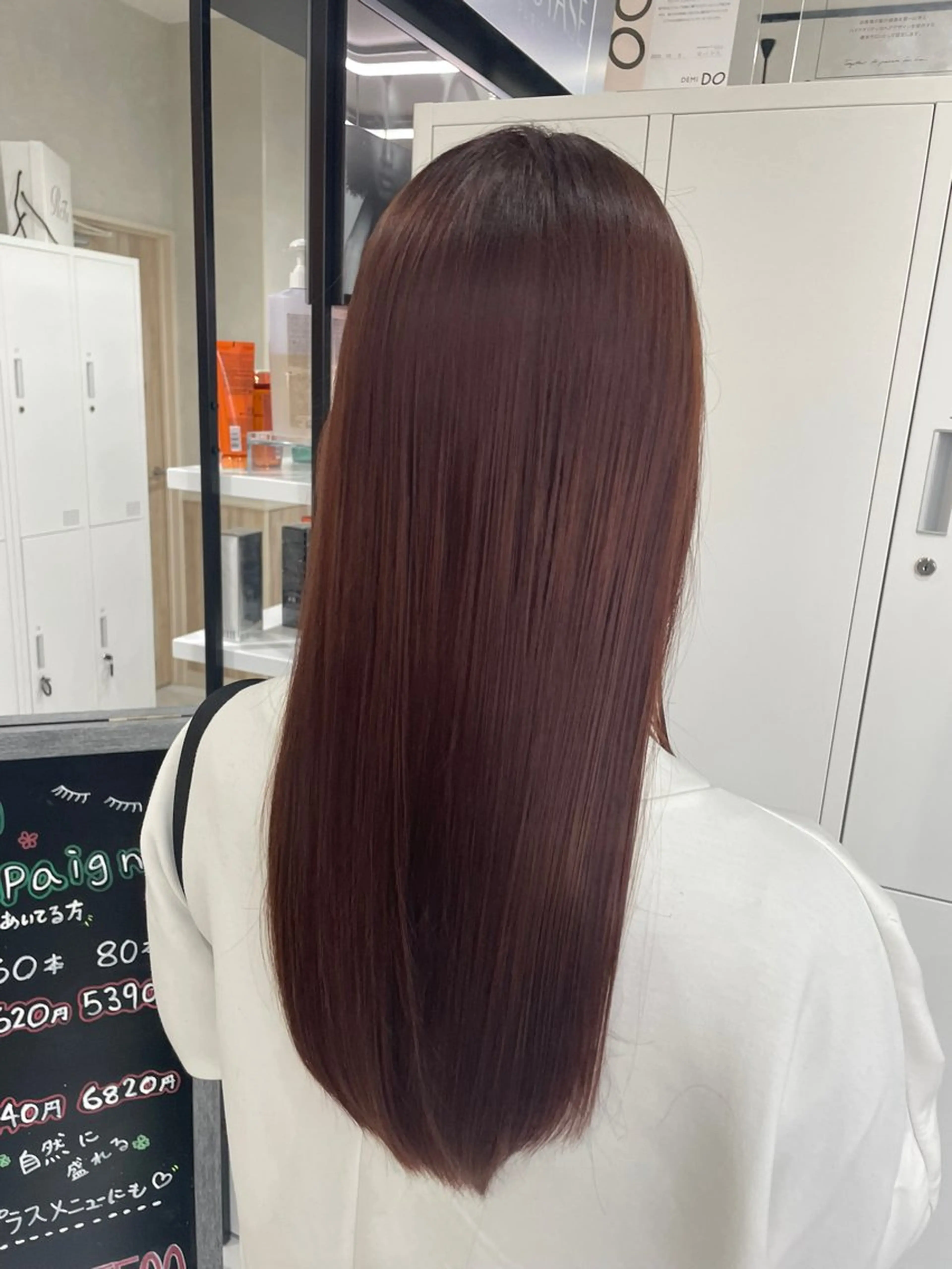 ロング カラー ロングレイヤー ブラウンカラー ピンクカラー ピンクブラウン 顔まわりレイヤー GRANDEUR natsukiのヘアスタイル