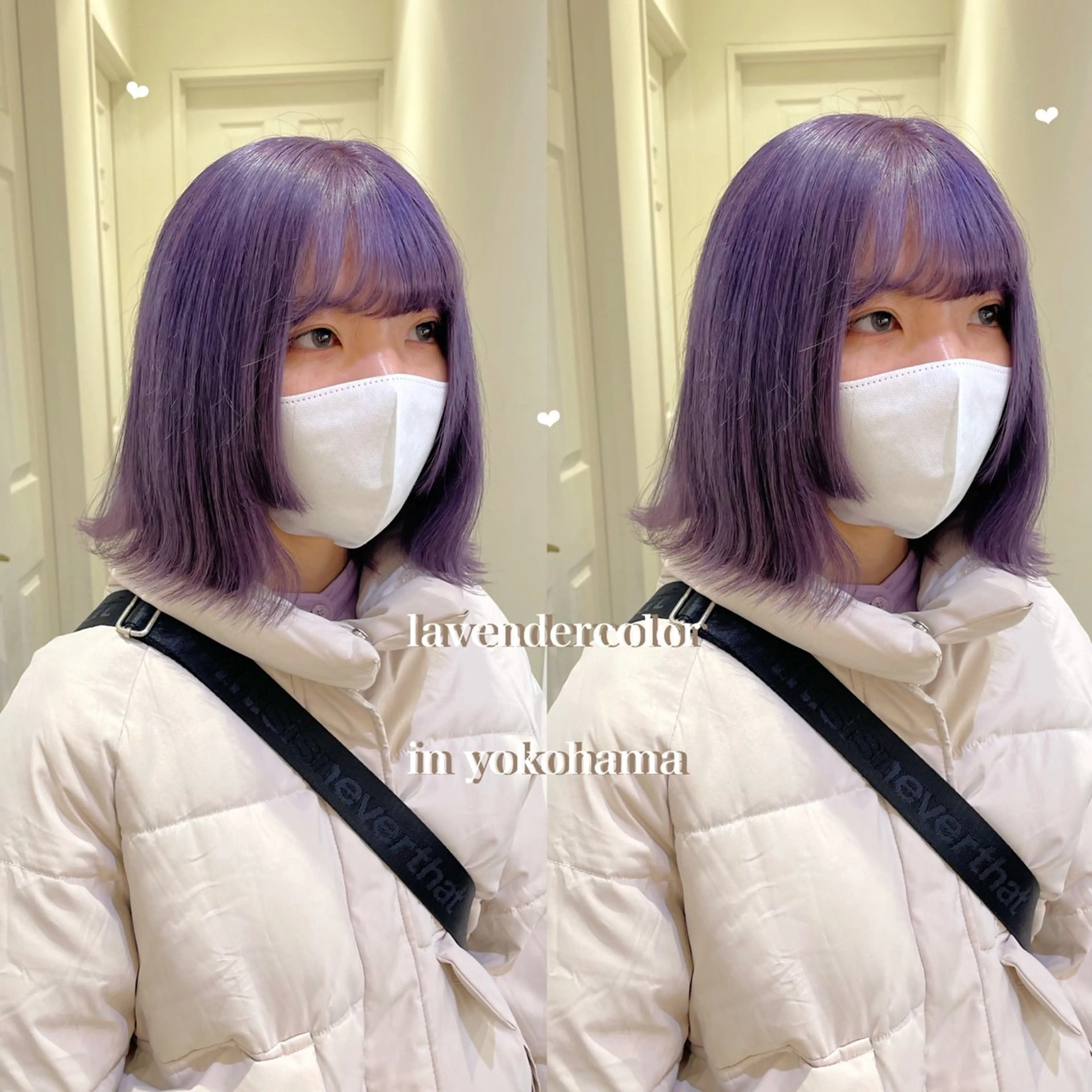 セミロング カラー ブリーチ 透明感カラー ハイトーンカラー ラベンダーカラー ヘアカラー エクステ/ハイトーン 🐏☁️miminaのヘアスタイル