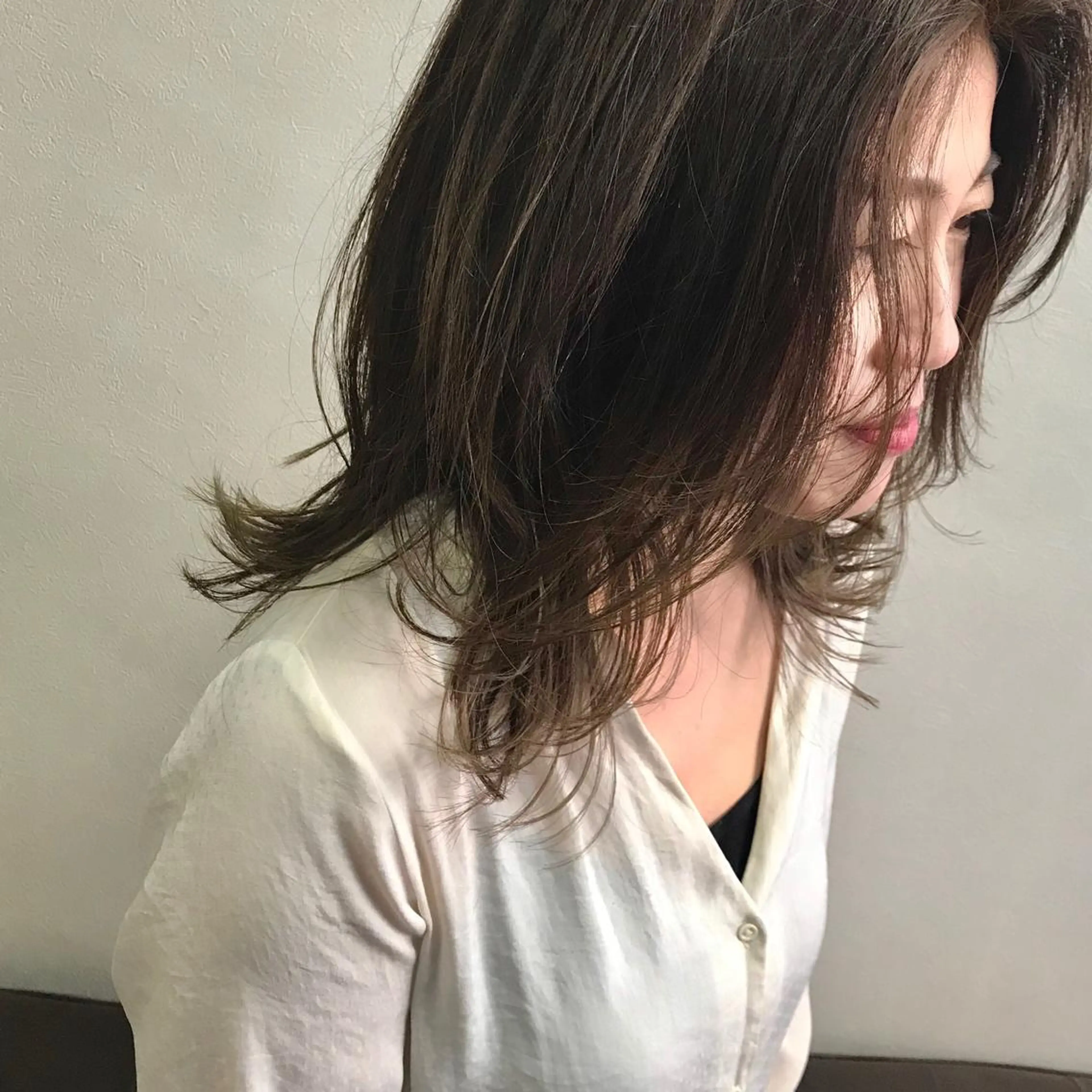 セミロング カラー イルミナカラー ヘアカラー ママ美容師 *ヒマワリのヘアスタイル