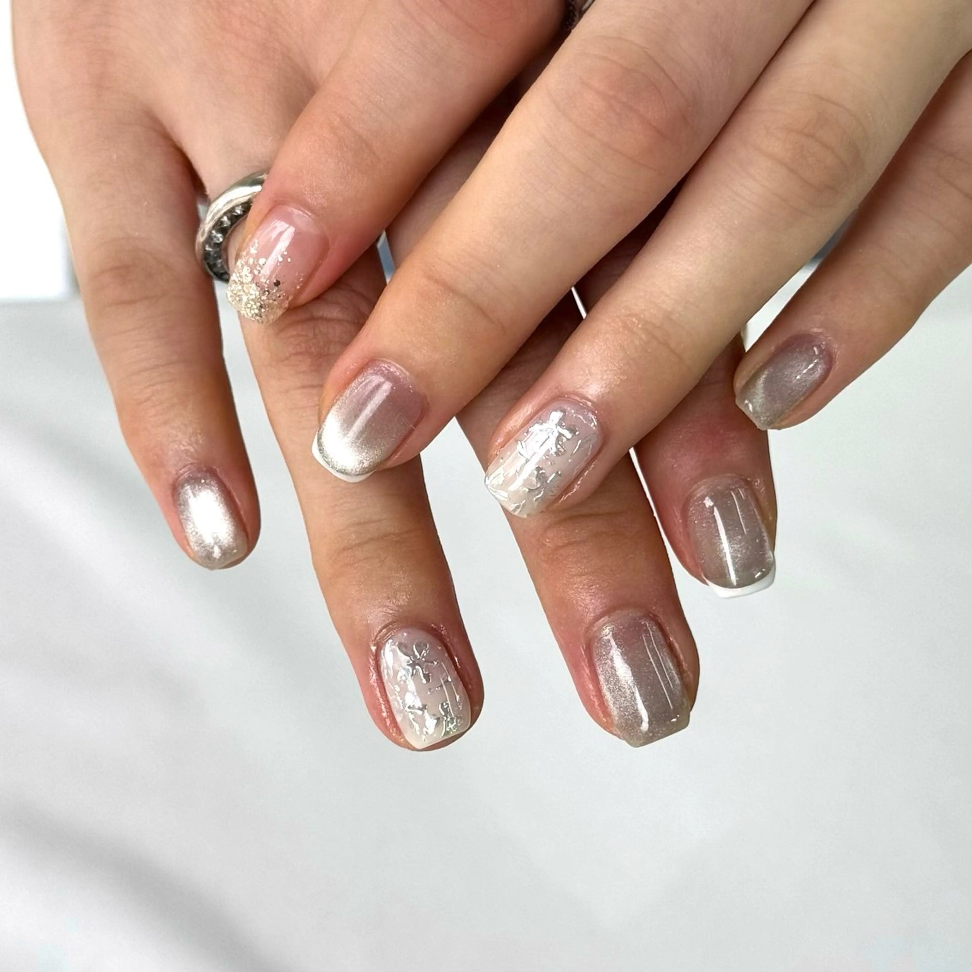 ネイル ラメ(グリッター) マグネットネイル 持ち込み ハンドネイル HARUKA ネイリスト福岡/薬院のネイルデザイン