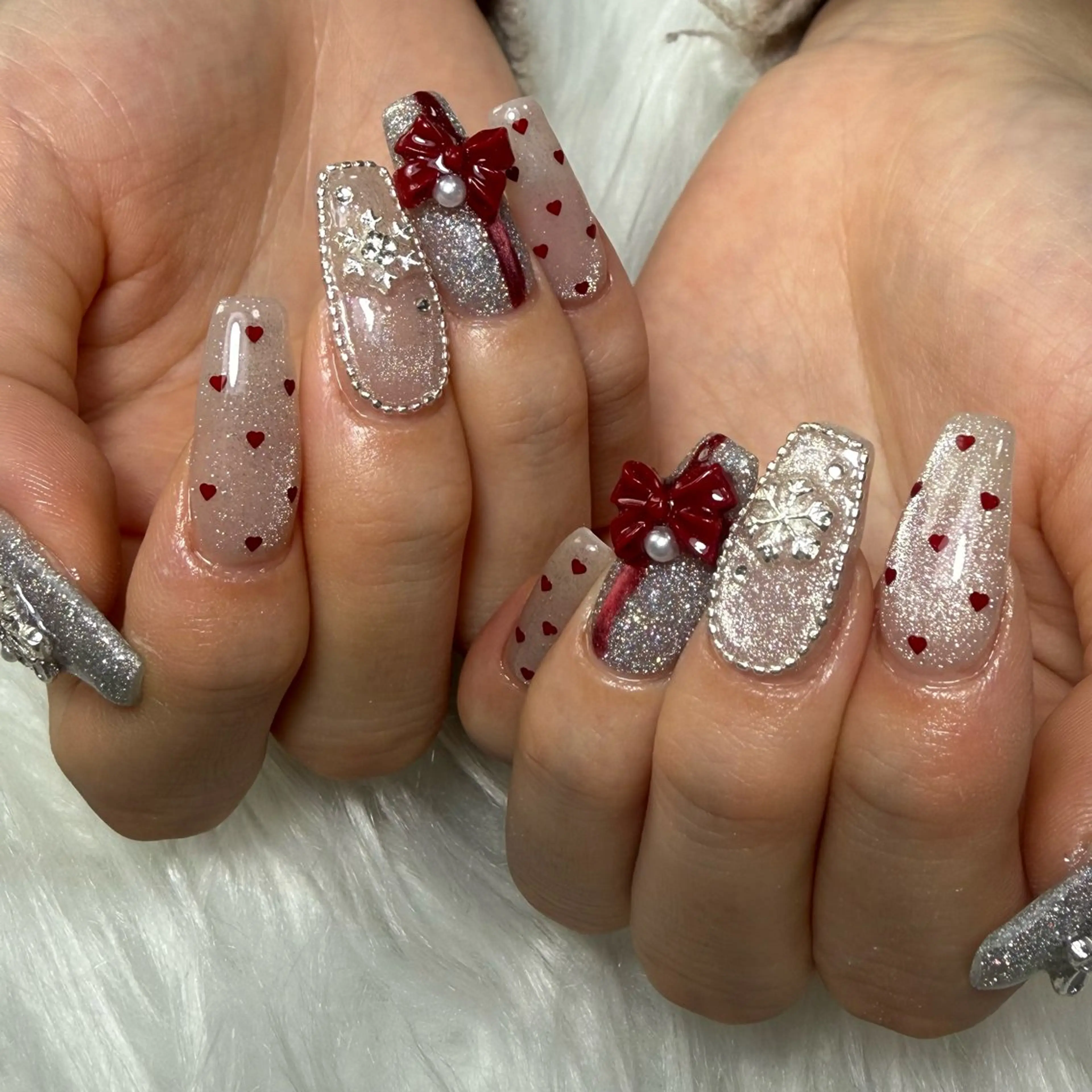 ネイル 冬ネイル クリスマス ハンドネイル L'ino nailのネイルデザイン