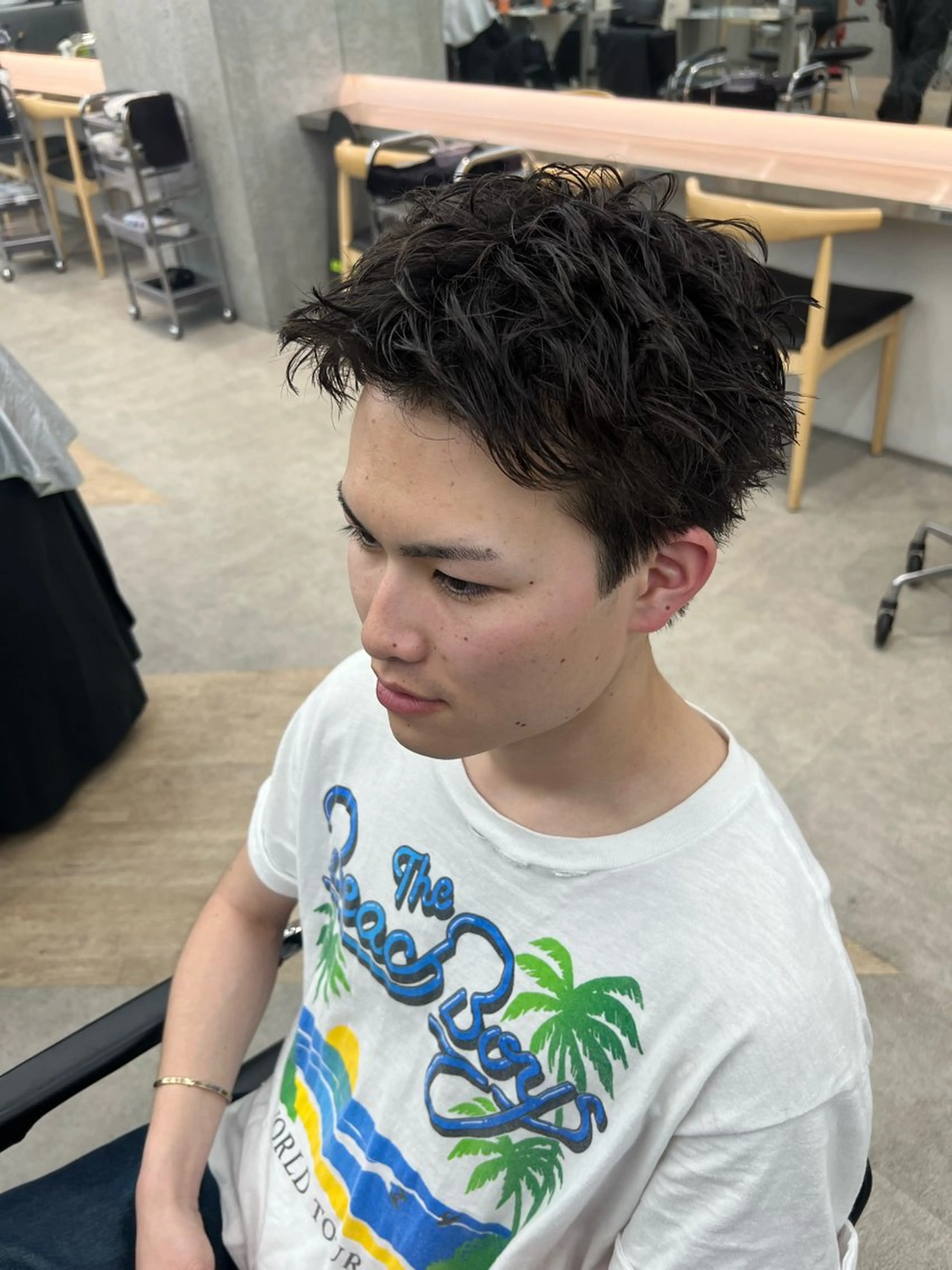 ショート パーマ メンズ カット パーマ 🌀toa/波巻き✨ /メンズパーマ／栄のヘアスタイル