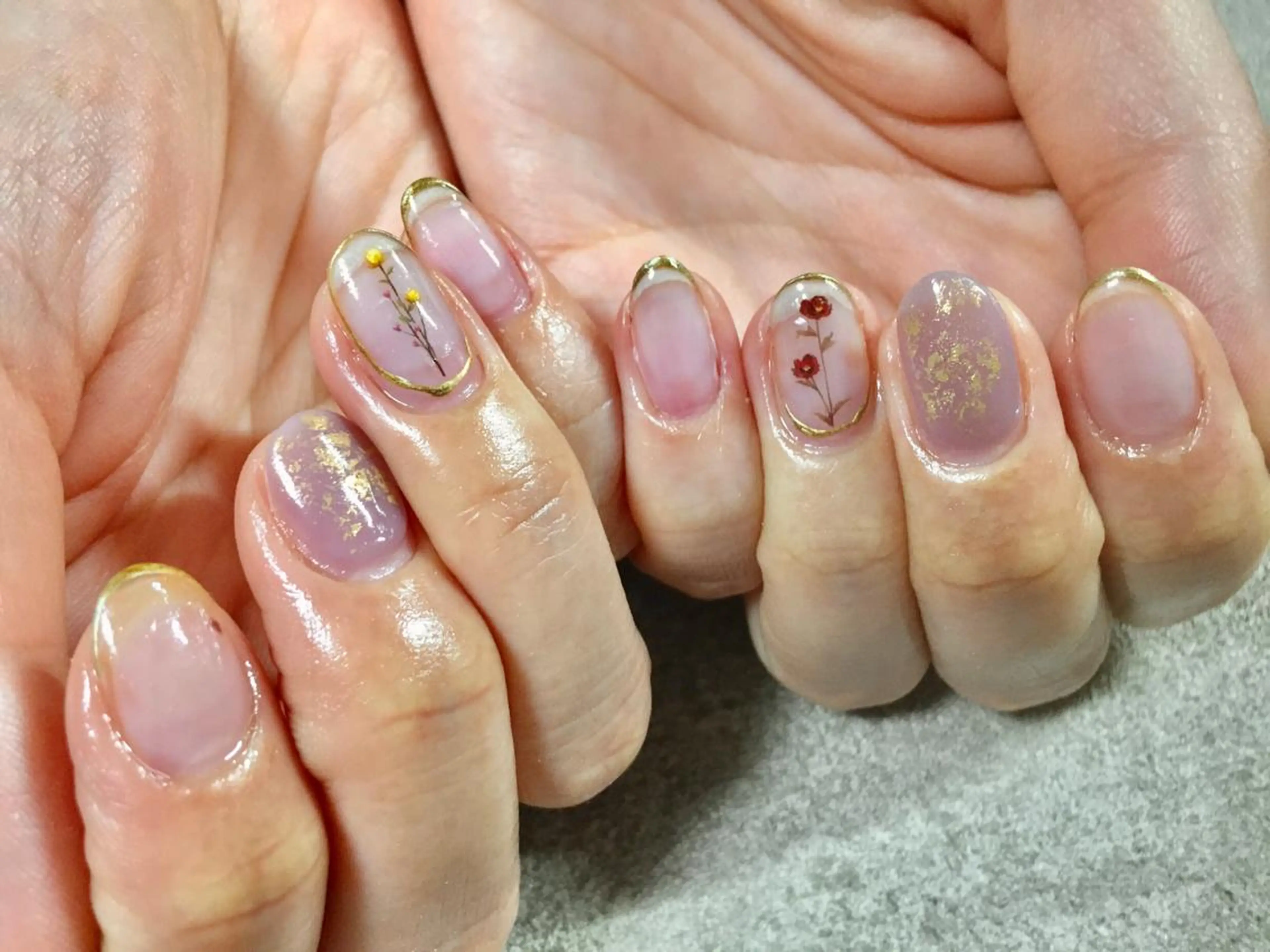 ネイル フラワーネイル 春ネイル kiki nail 二子玉川のネイルデザイン