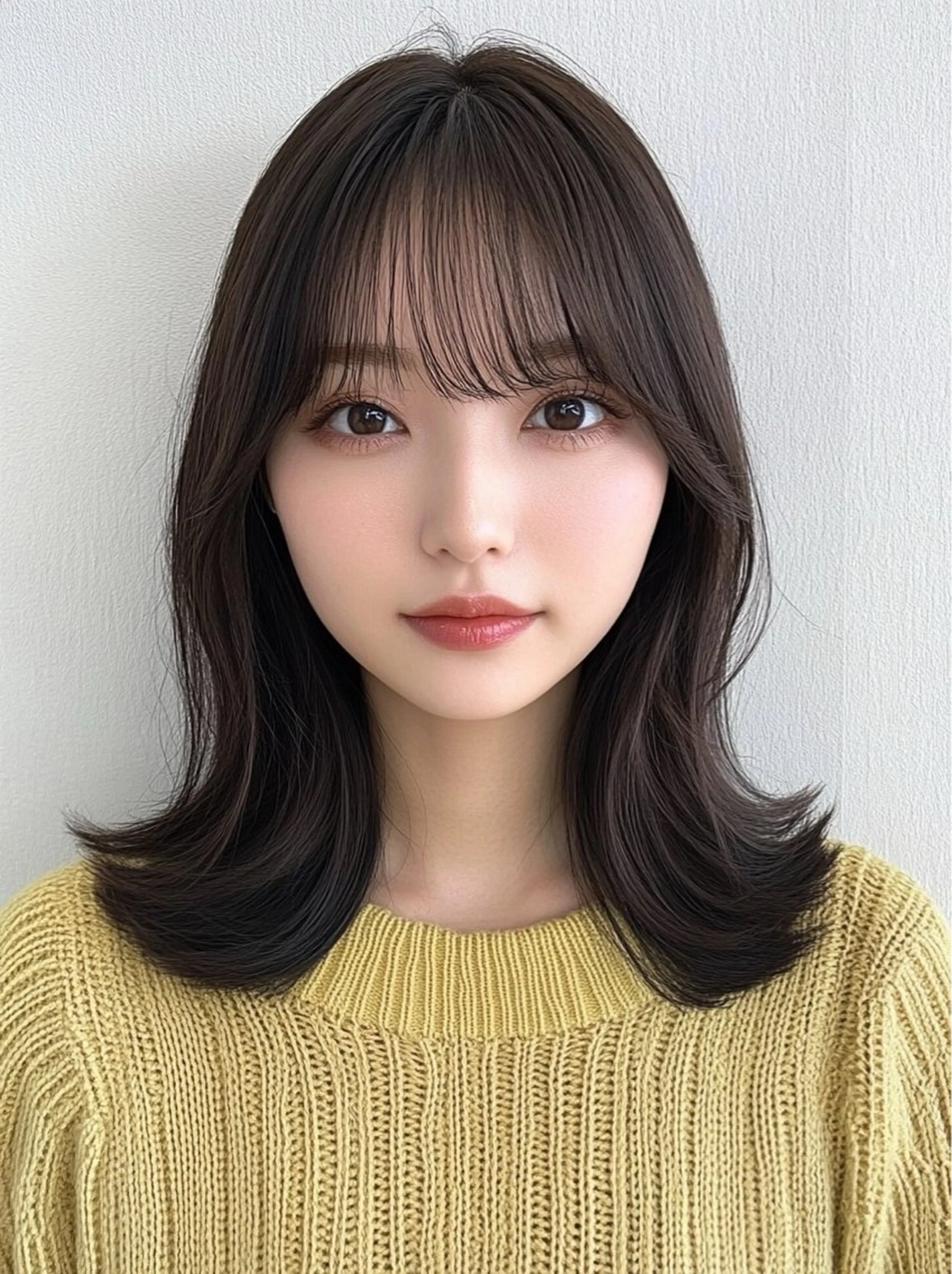 ミディアム カラー カット ヘアカラー トリートメント レイヤー×顔周 り×髪質改善/MIUのヘアスタイル