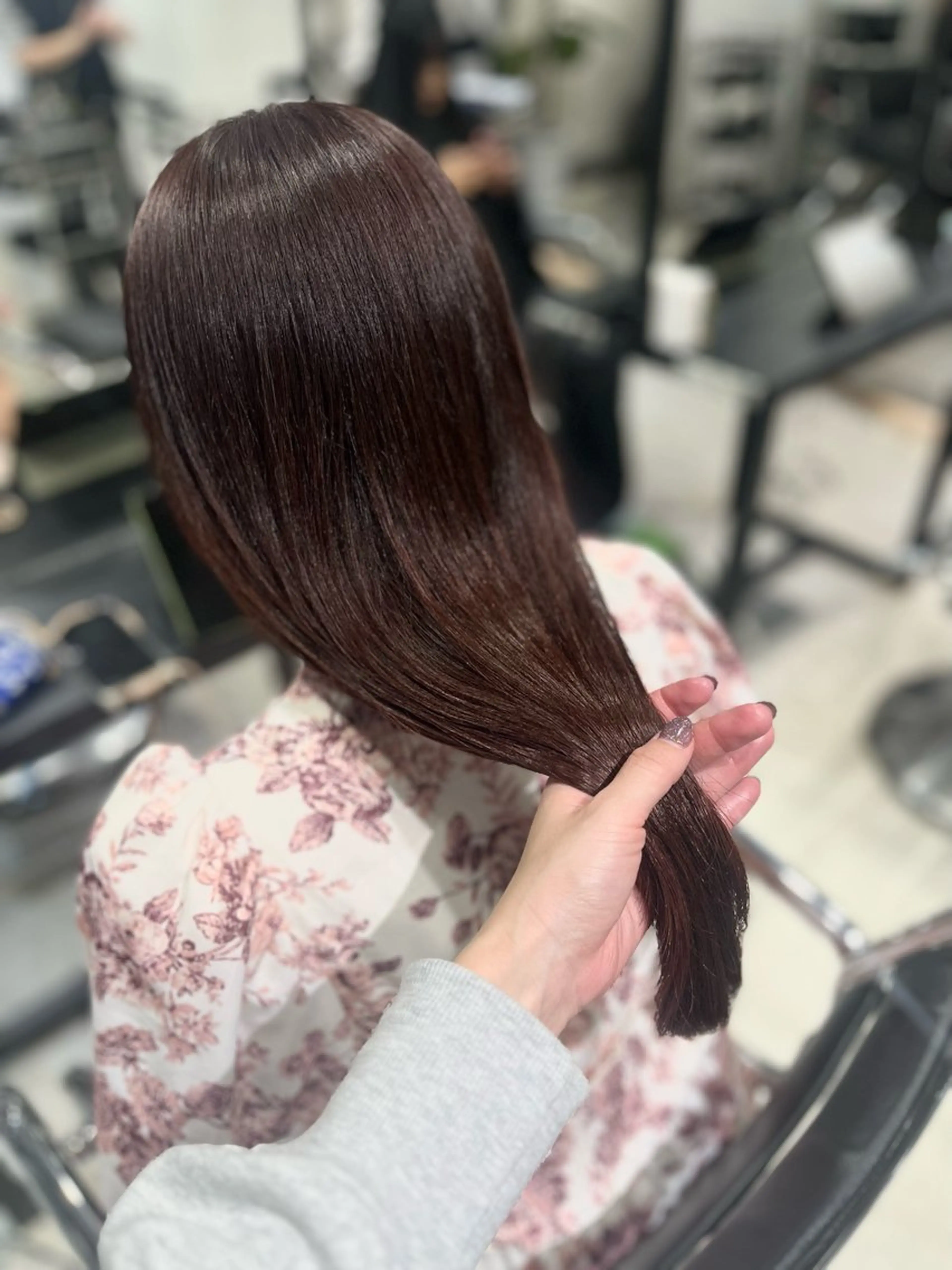 セミロング カラー パーマ ヘアアレンジ 透明感/オリーブ/ グレージュ/YUKAのヘアスタイル