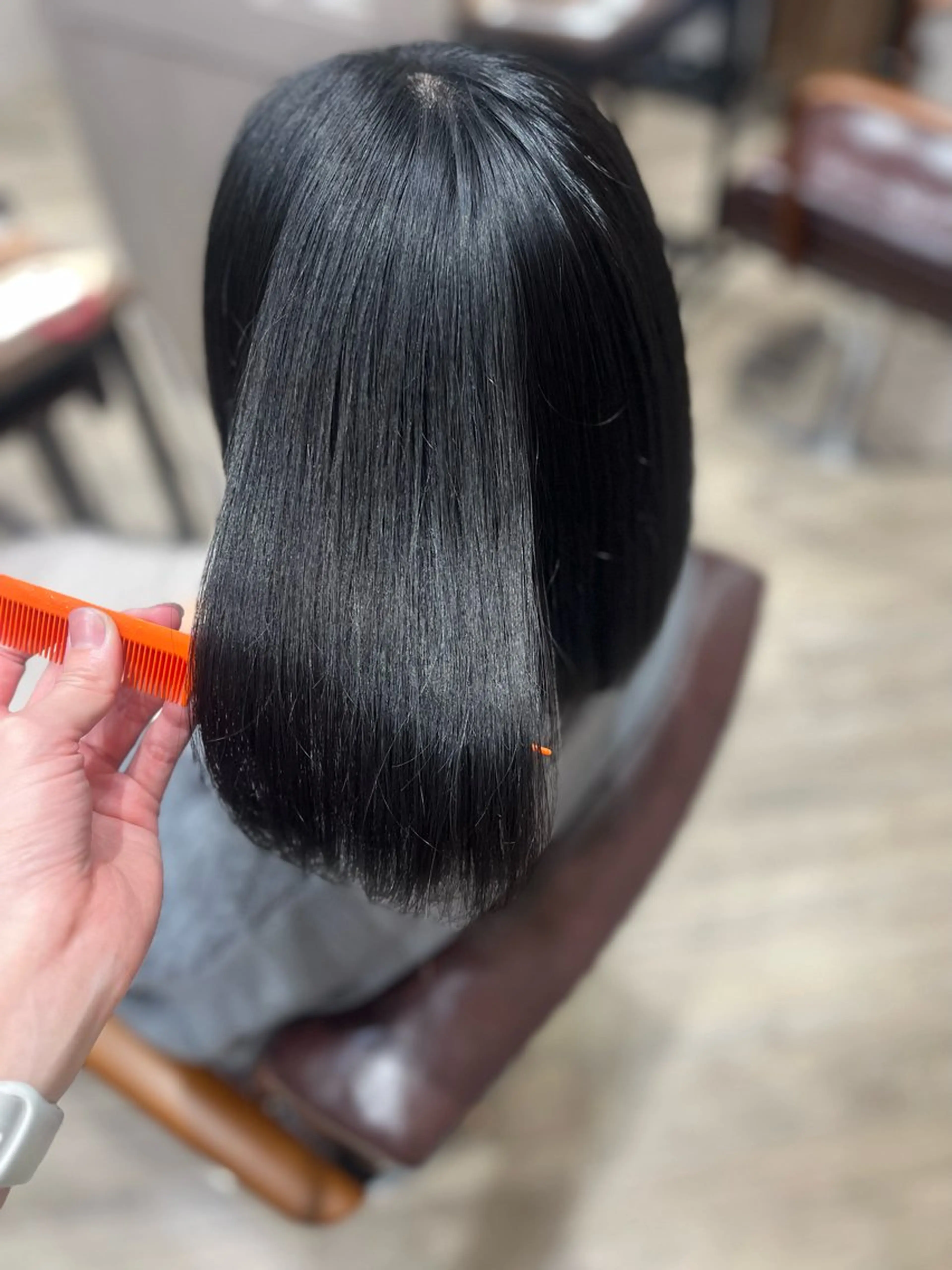 ミディアム カラー 黒髪 ヘアカラー トリートメント 🫧ぷる艶カラー🫧 Yuubi🦩のヘアスタイル