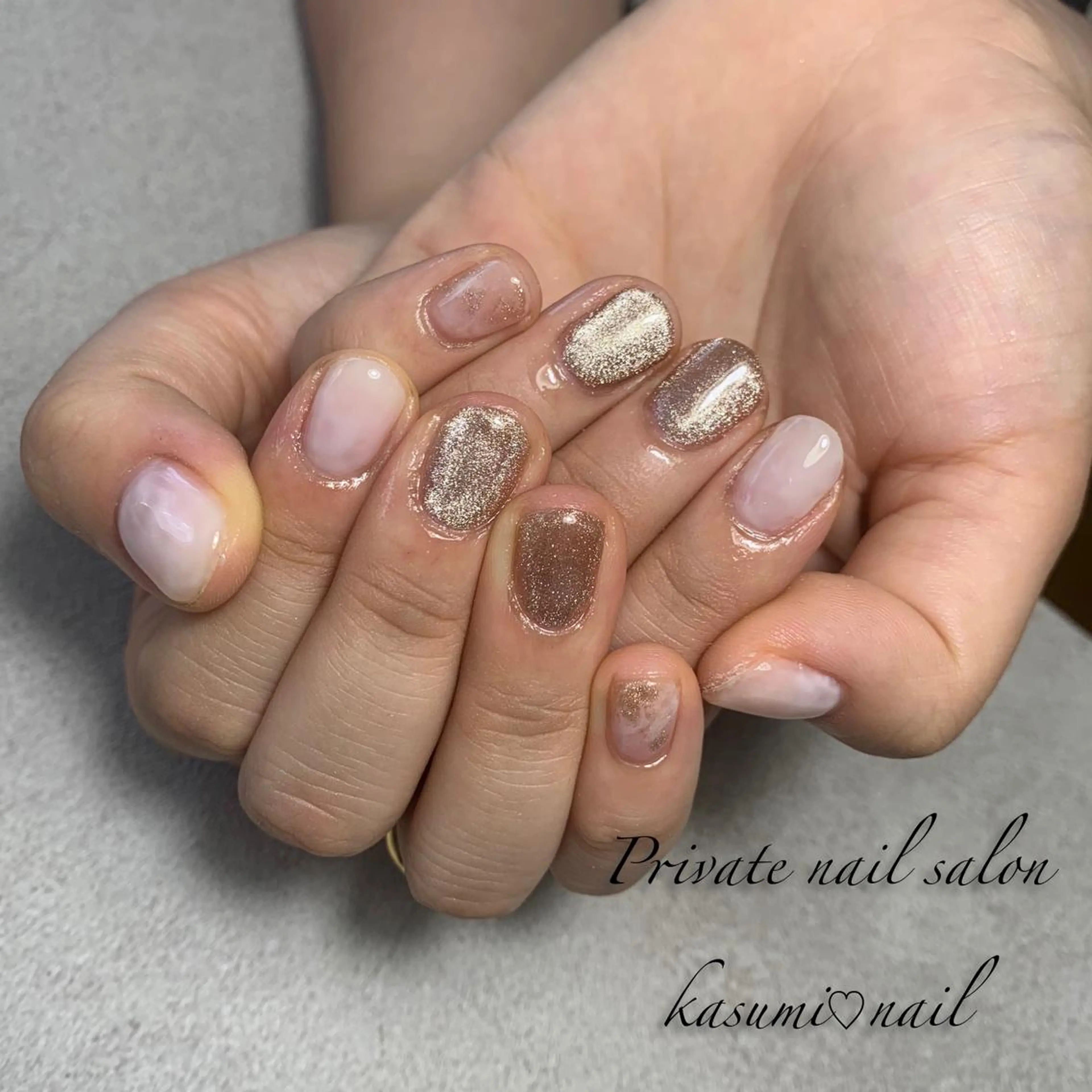 ネイル マグネットネイル ミラーネイル ニュアンスネイル 冬ネイル KASUMI♡ Nailのネイルデザイン