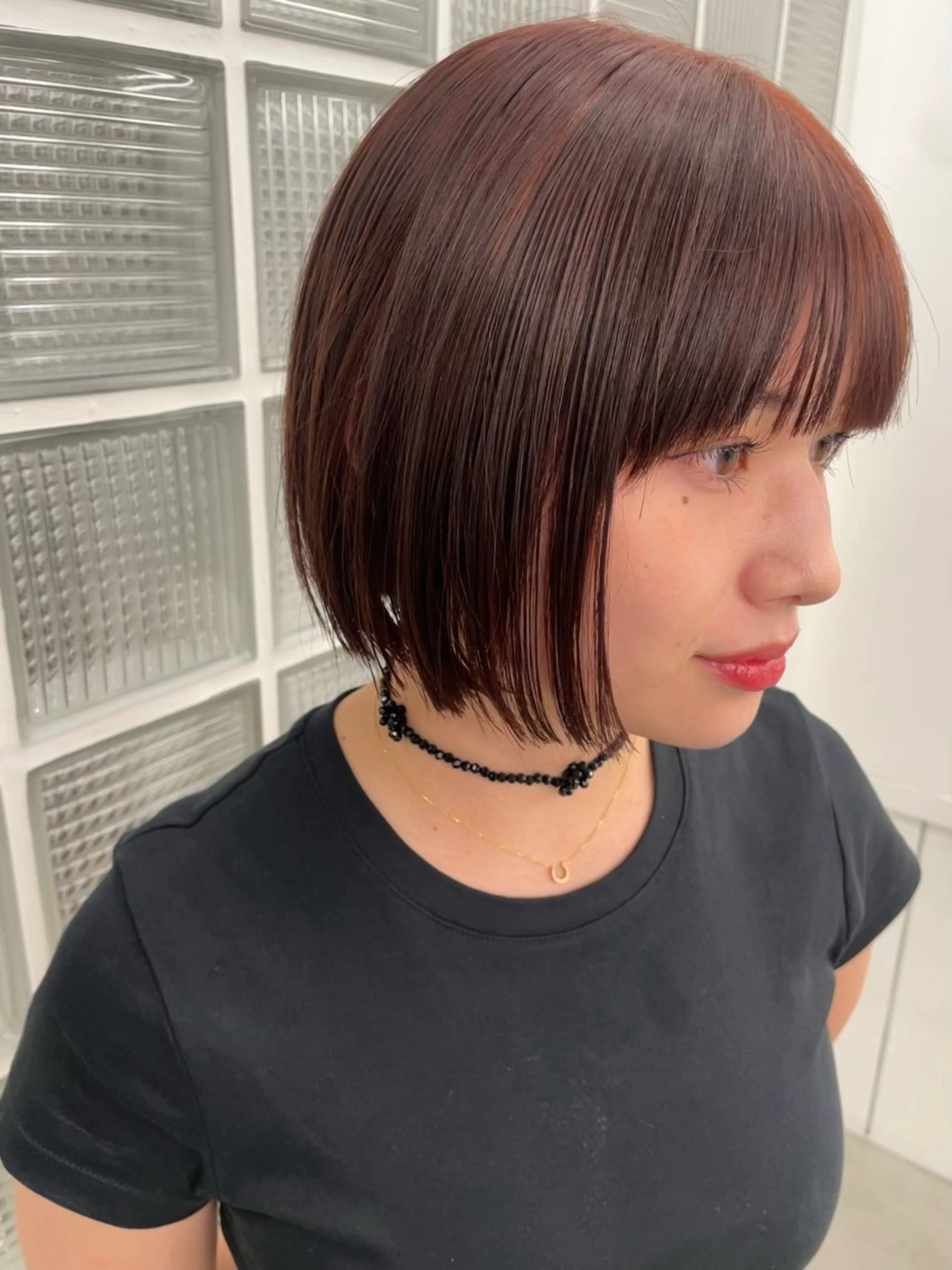 ショート カラー ブラウンカラー ボブ ヘアカラー トリートメント タマオカ カズキのヘアスタイル