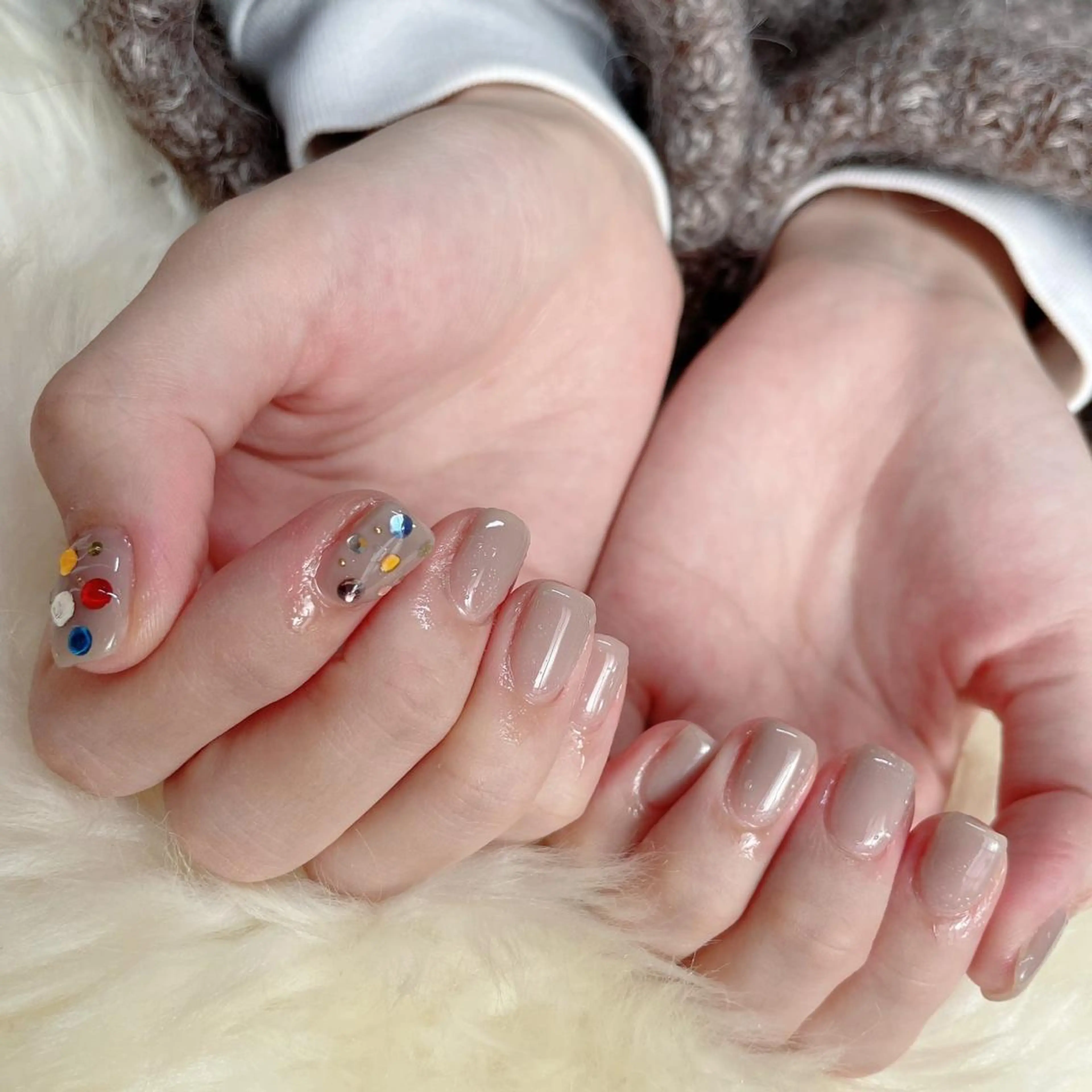 ミディアム ハンドネイル ハンドケア 💜MIYA nail川崎店のネイルデザイン