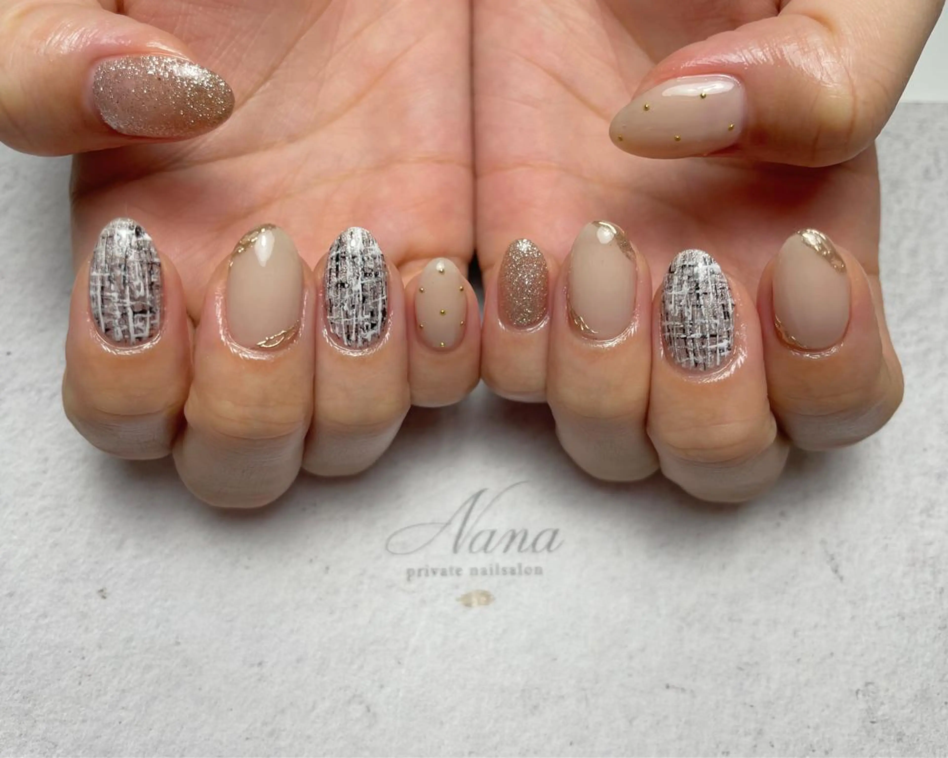 ネイル ニュアンスネイル ツイードネイル nailsalon NANAのネイルデザイン