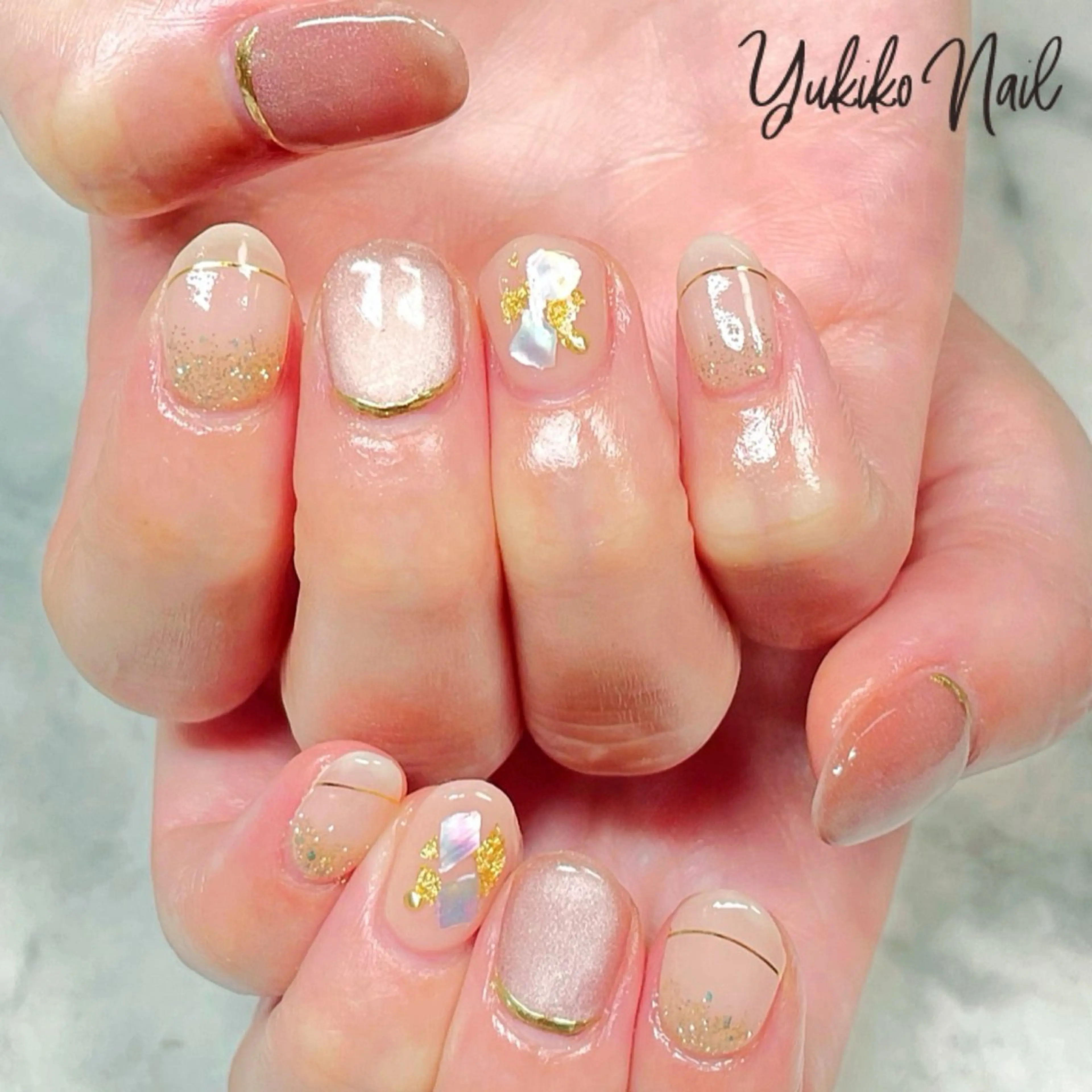 ネイル フラッシュネイル マグネットネイル オフィスネイル ハンドネイル ユキコ ネイルのネイルデザイン