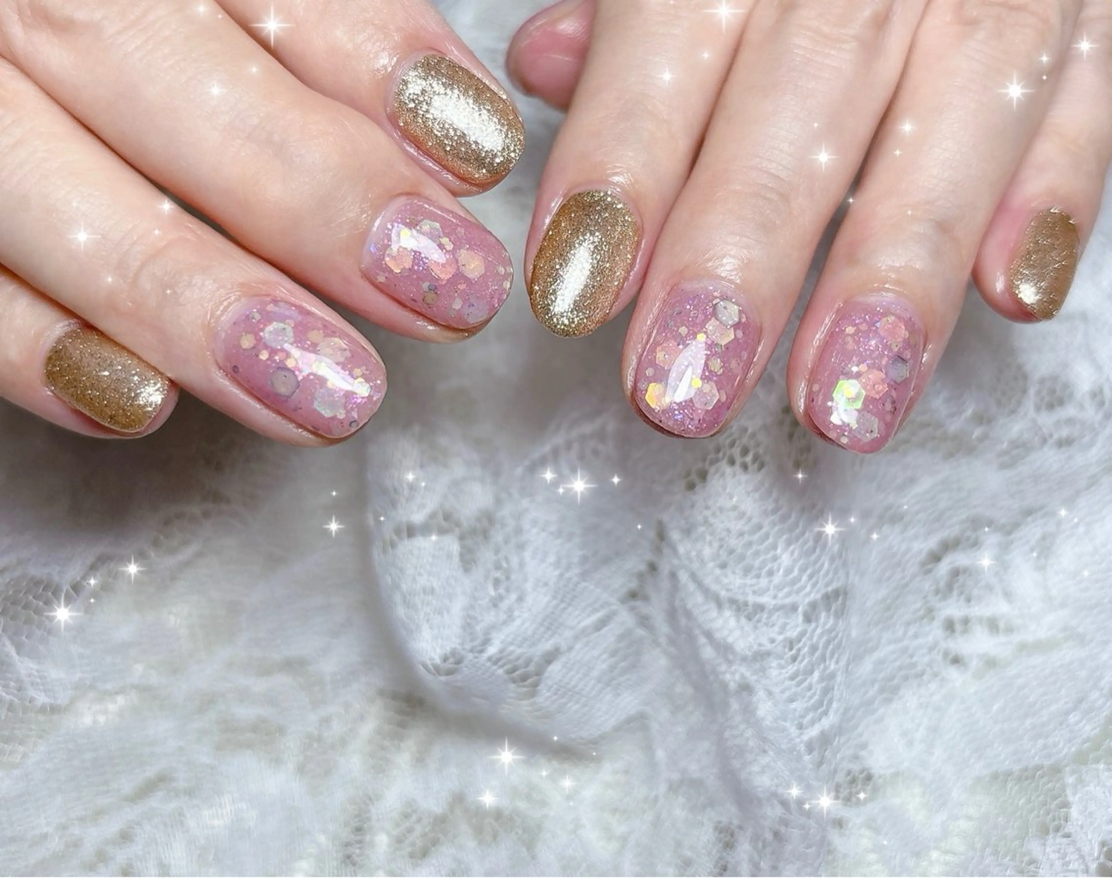 ネイル キラキラネイル ハンドネイル FLARE NAIL フレアネイルのネイルデザイン