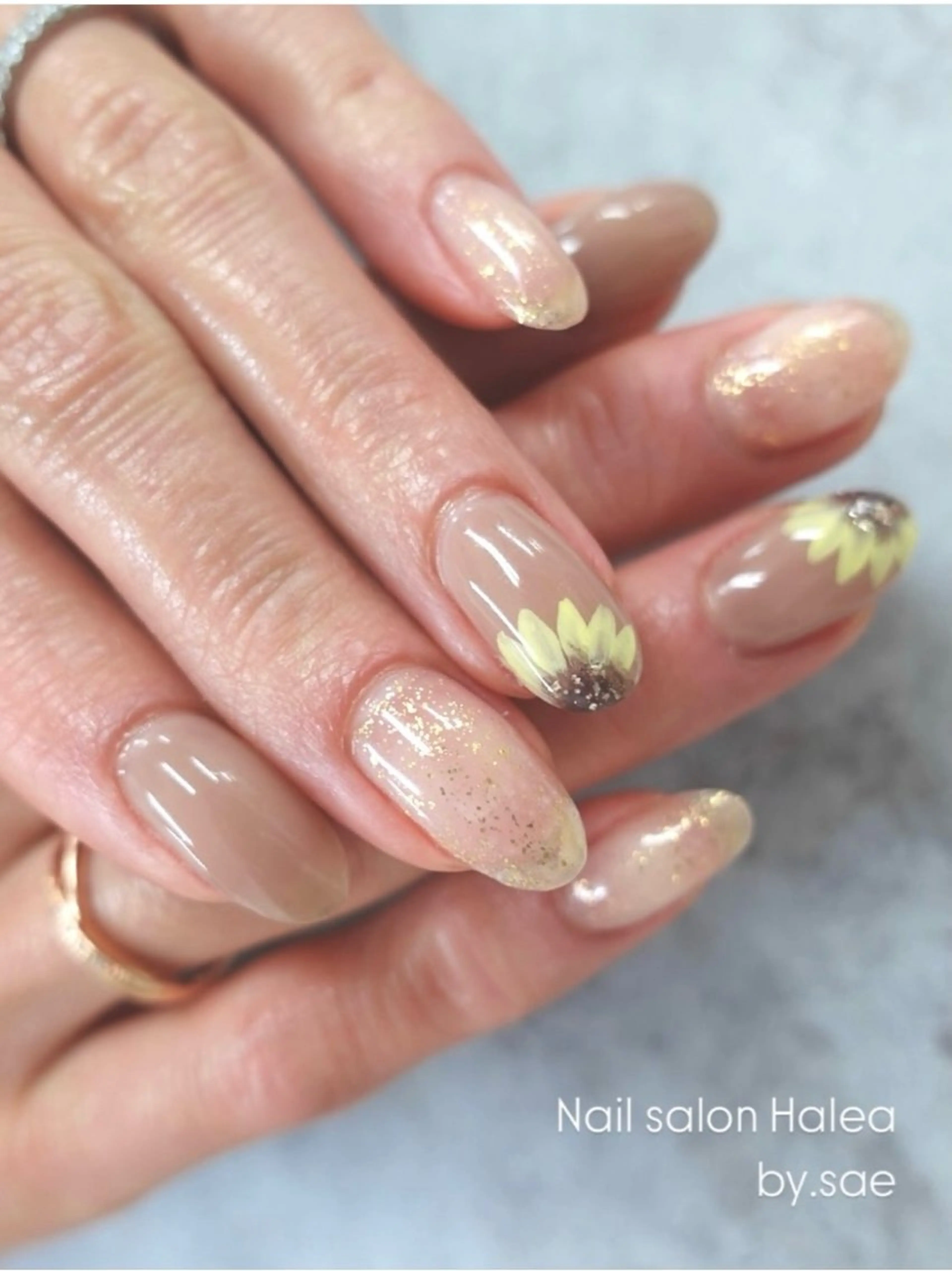 ネイル ピンク ピンクベージュ 夏ネイル Nail salon Halea 原田さえのネイルデザイン