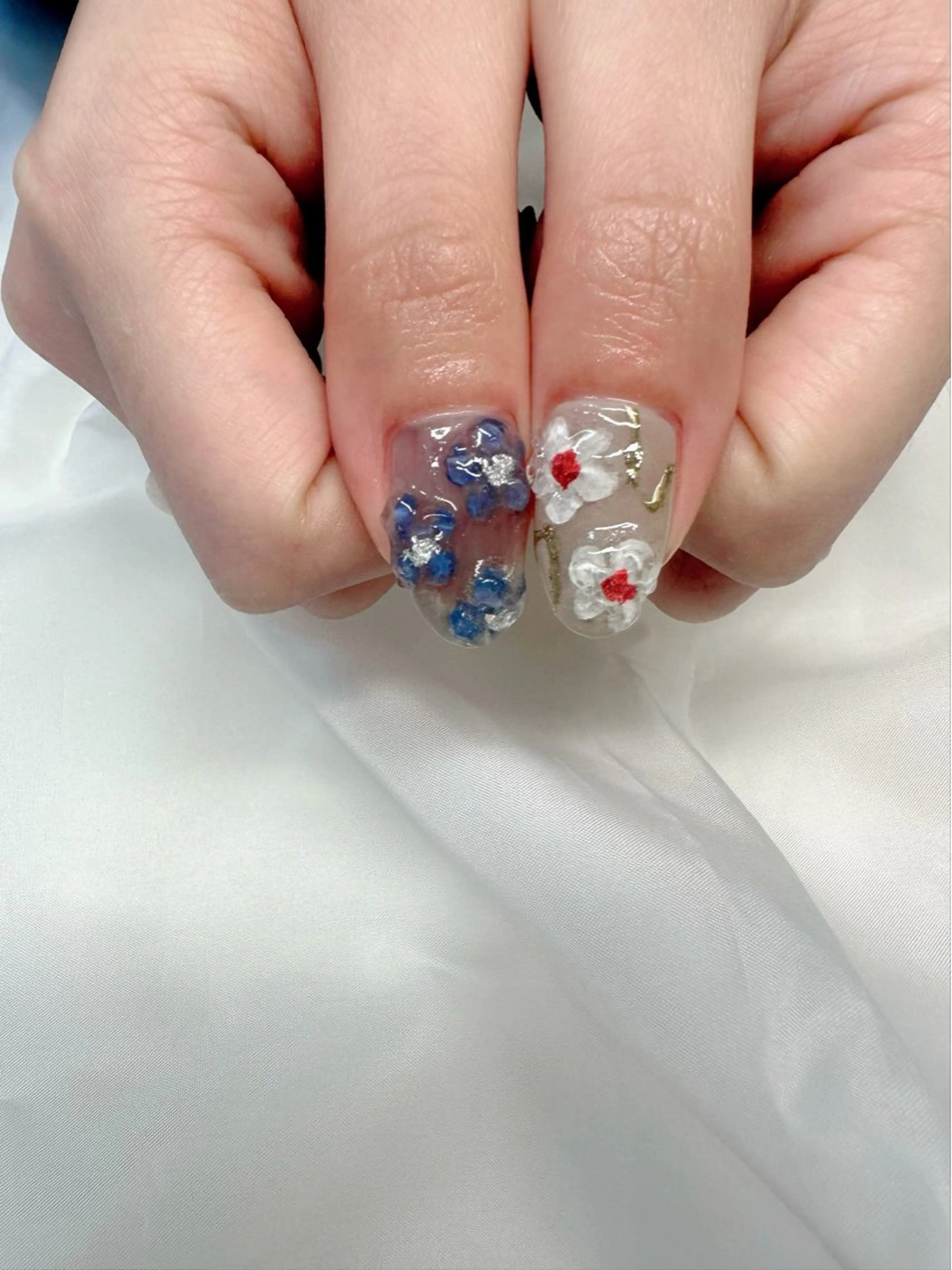 ネイル フラワーネイル 氷ネイル・うるうるネイル 韓国ネイル ニュアンスネイル ぷっくりネイル 🪞KAPE NAIL 🪞のネイルデザイン