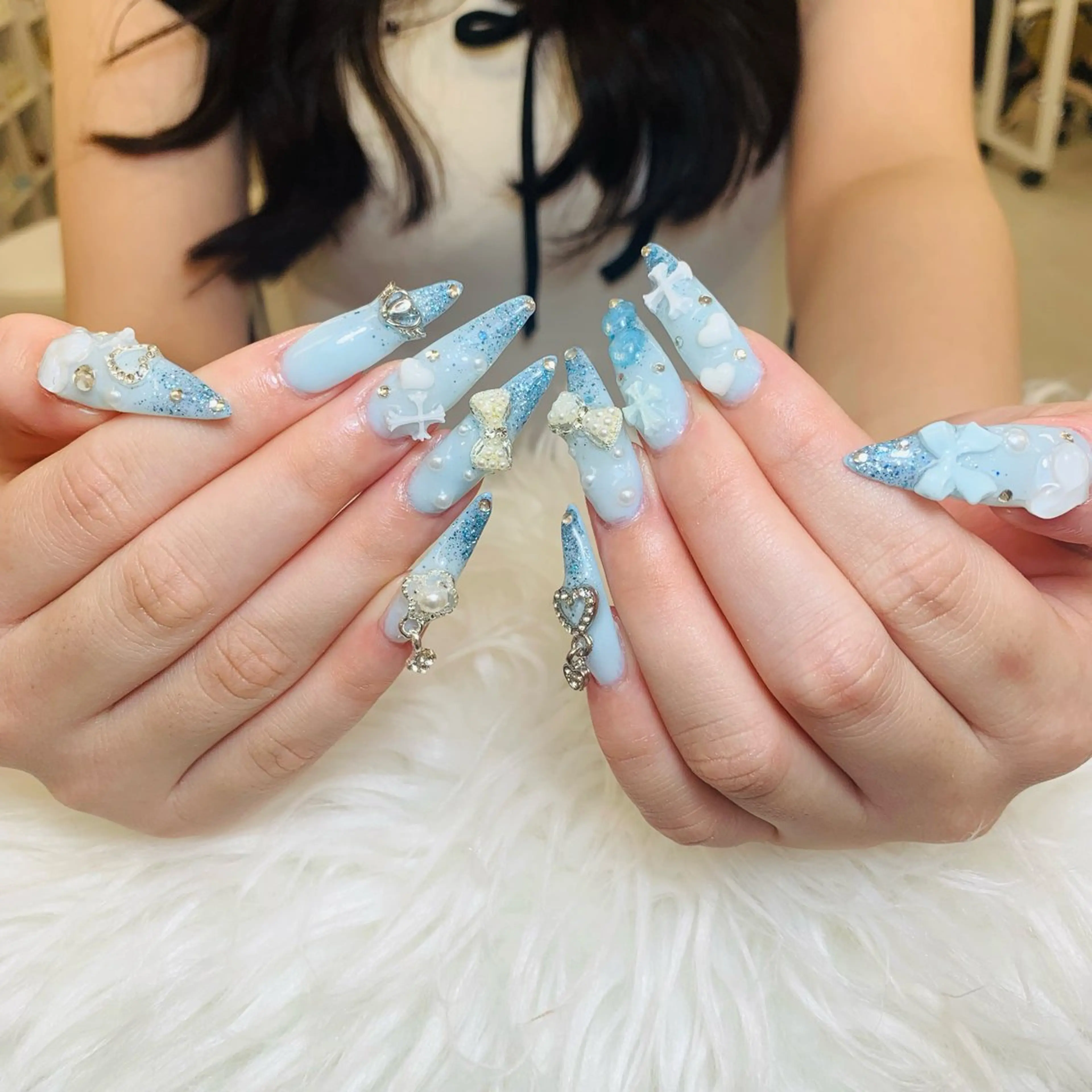 ネイル チークネイル 長さ出し フットネイル マグネットネイル 持ち込み ハンドネイル ANH NAIL ゴテゴテ専門店💎のネイルデザイン