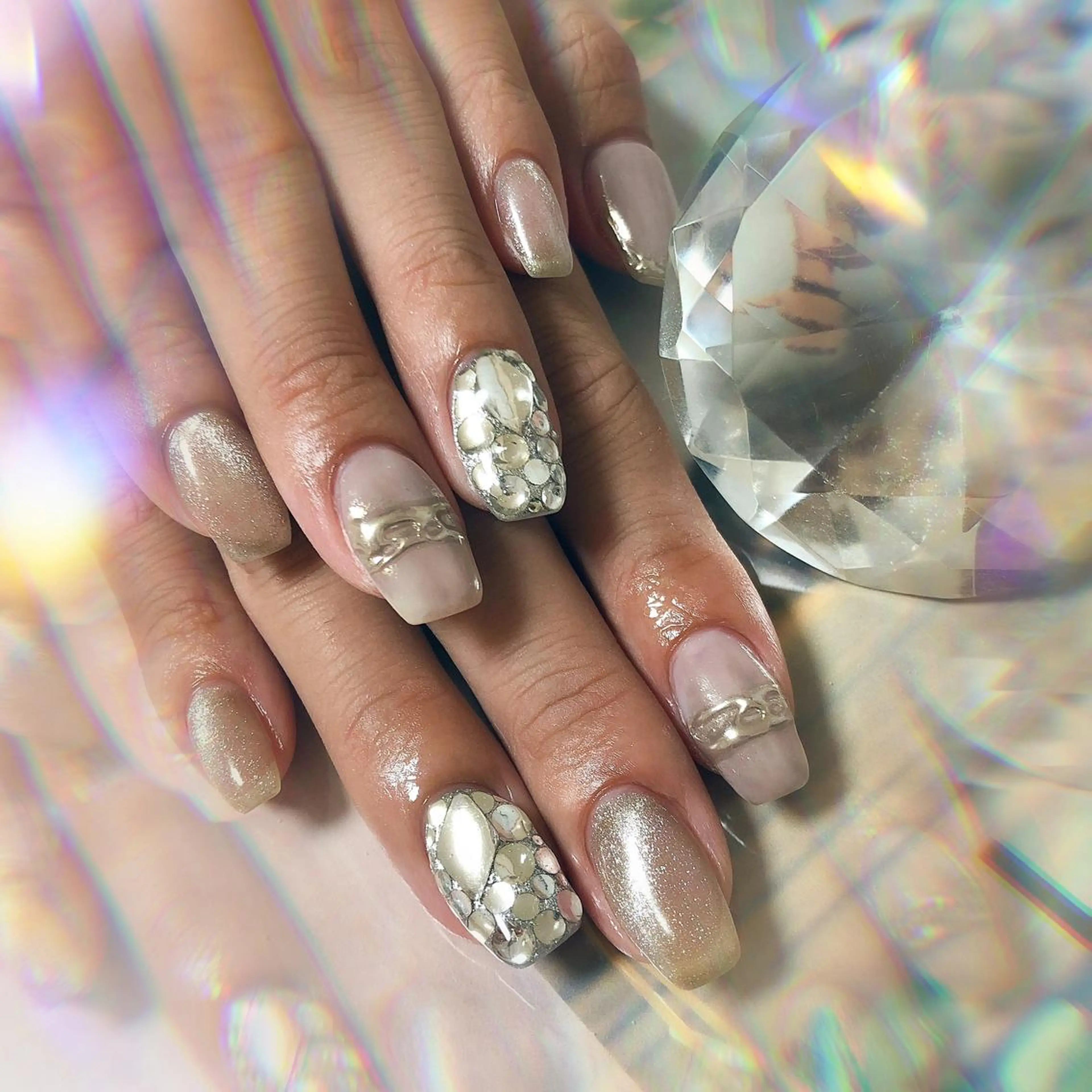 セミロング ネイル ハンドネイル ハンドケア 💎ビューティサロン 湘南　RIRAN💎のネイルデザイン