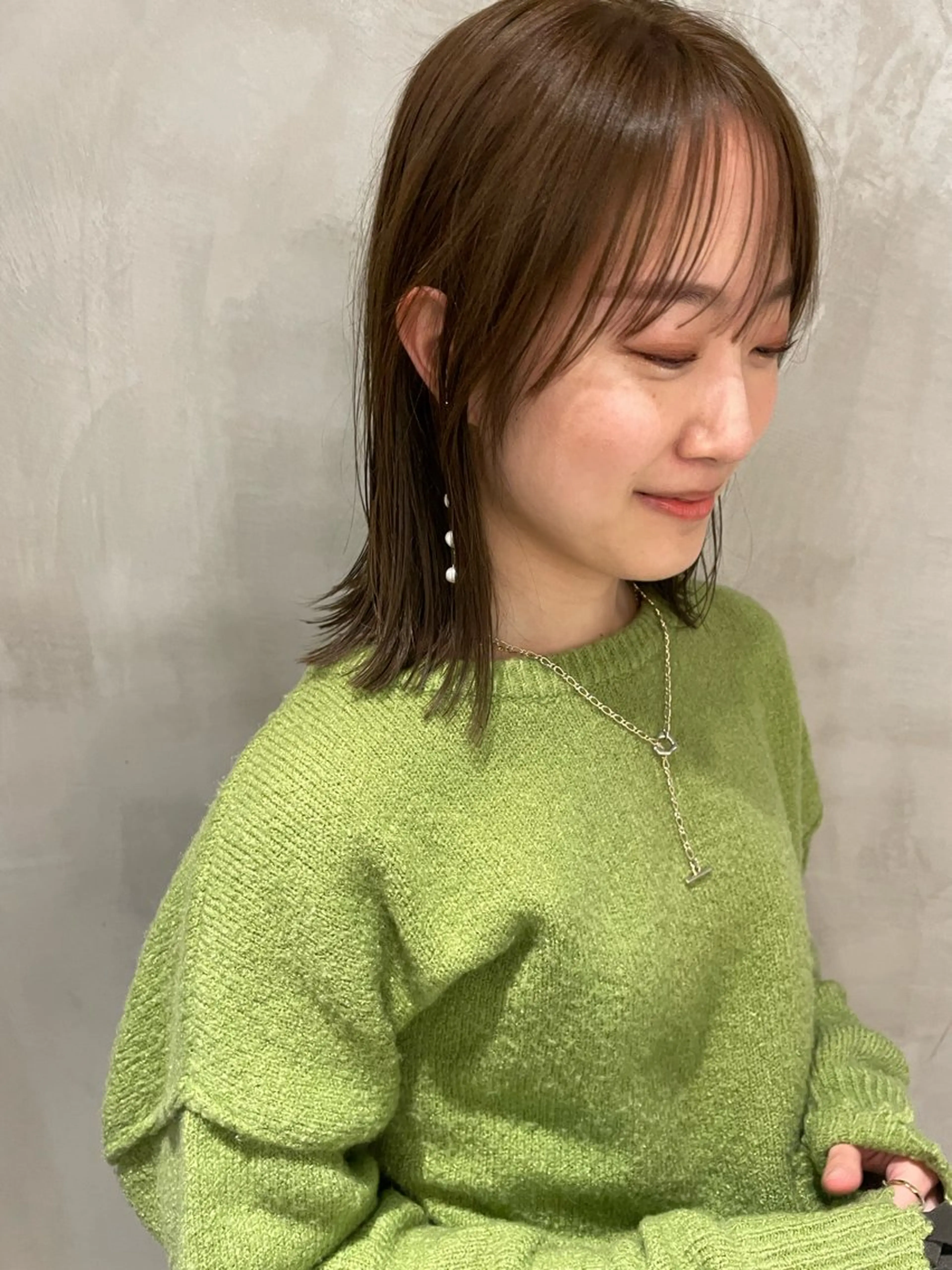 ミディアム カラー オリーブカラー her所属・kaito /都立大学herのヘアスタイル