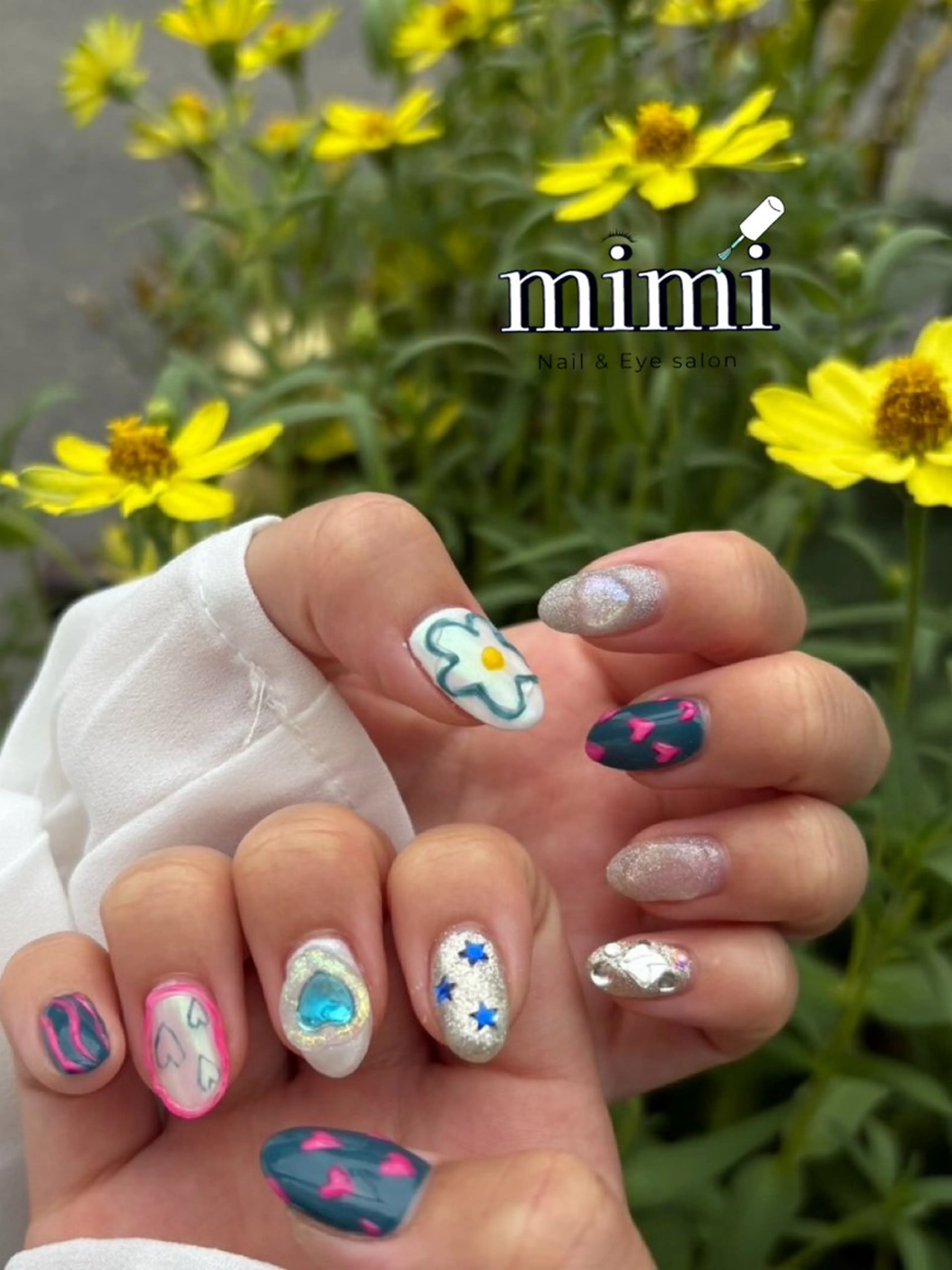 ネイル オーロラネイル チークネイル 長さ出し フラッシュネイル フットネイル ハンドネイル Nail&Eye Ruruのネイルデザイン