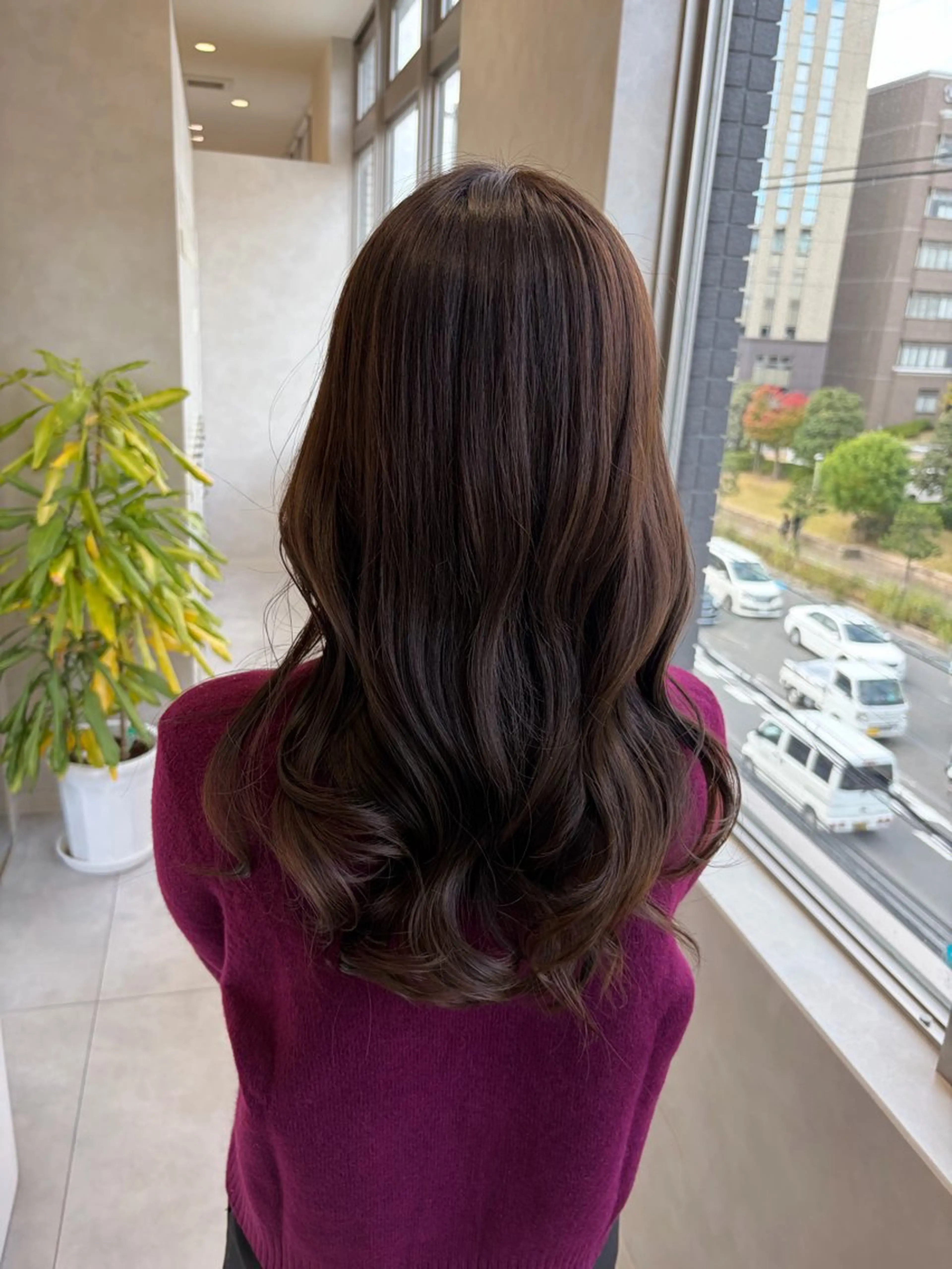 ロング カラー ショコラグレージュ グレージュ カット ヘアカラー 韓国ヘア・カラー 🩵SHIZUKUのヘアスタイル