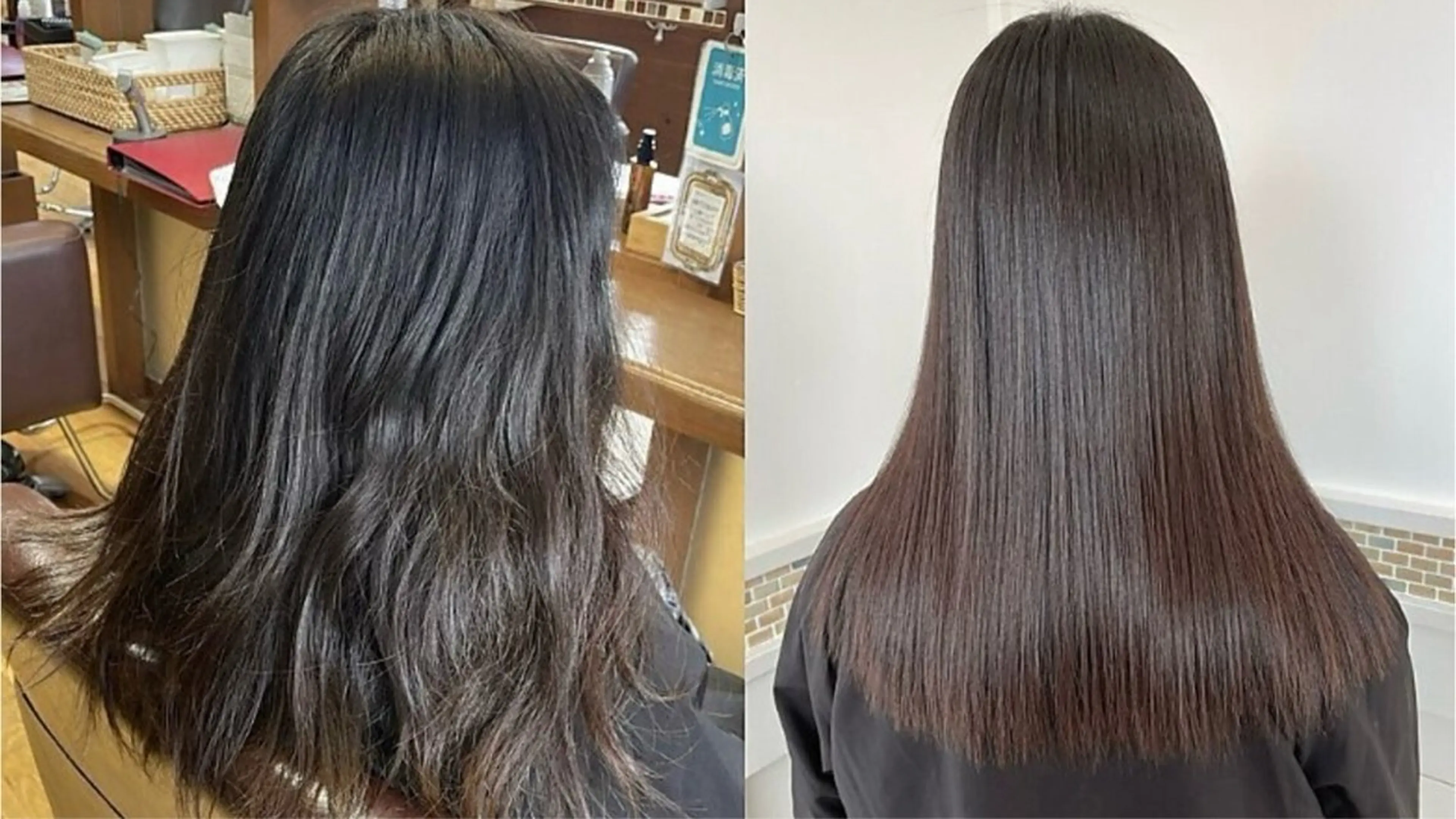 ロング パーマ ストレートパーマ 木本 真子のヘアスタイル