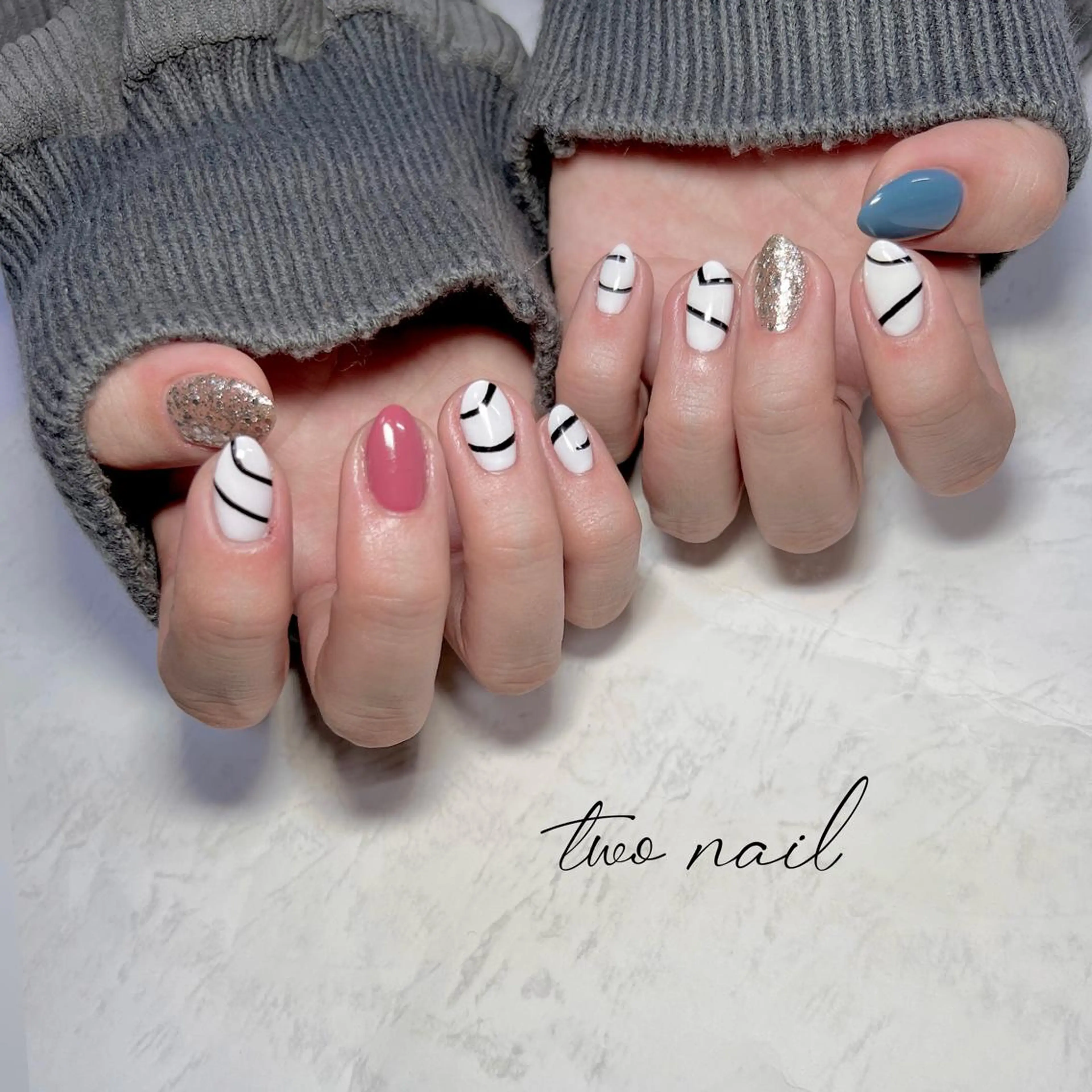 ネイル アートネイル フットネイル ハート ニュアンスネイル オフィスネイル two nailのネイルデザイン