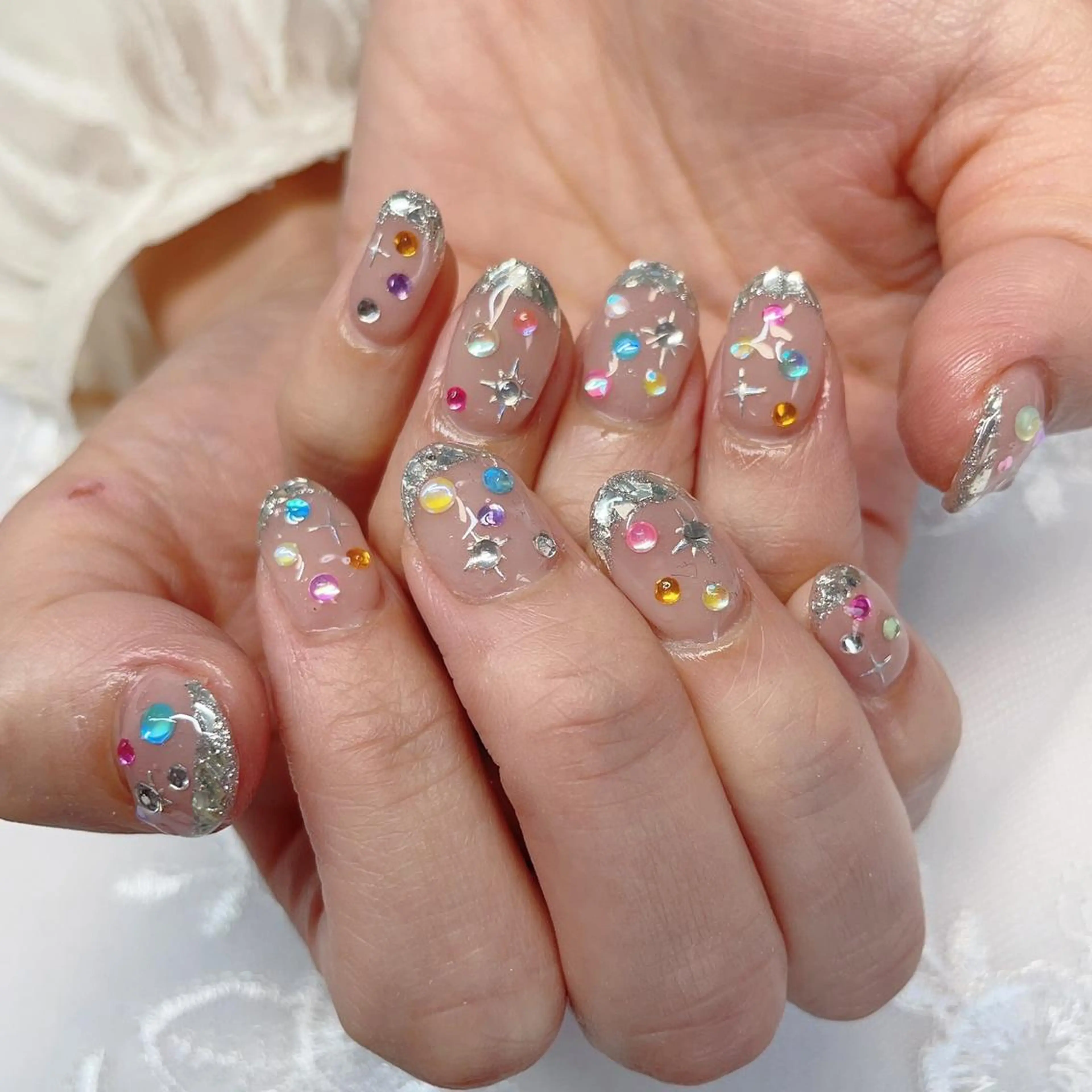 ミディアム ハンドネイル ハンドケア 💜MIYA nail川崎店のネイルデザイン