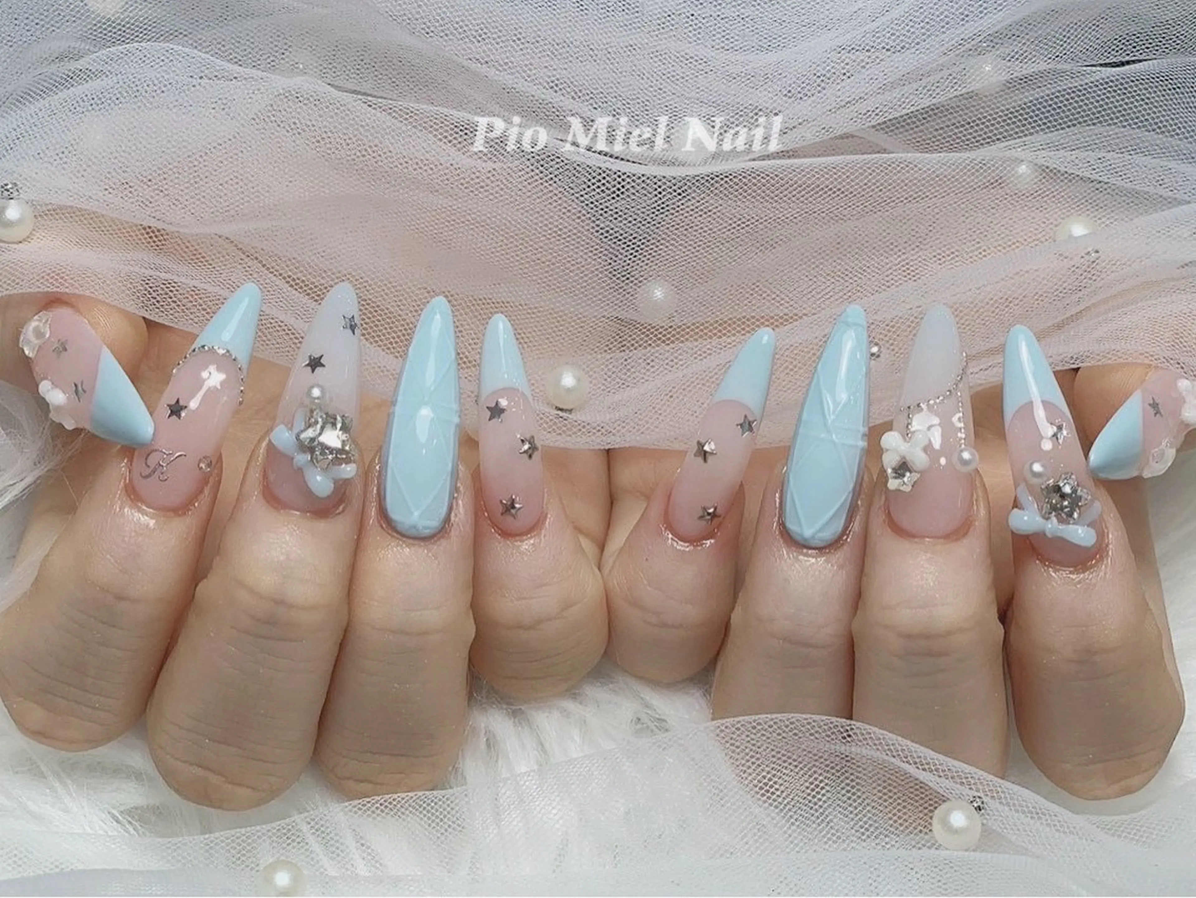 ネイル ハンドネイル HANA 長さだしのネイルデザイン