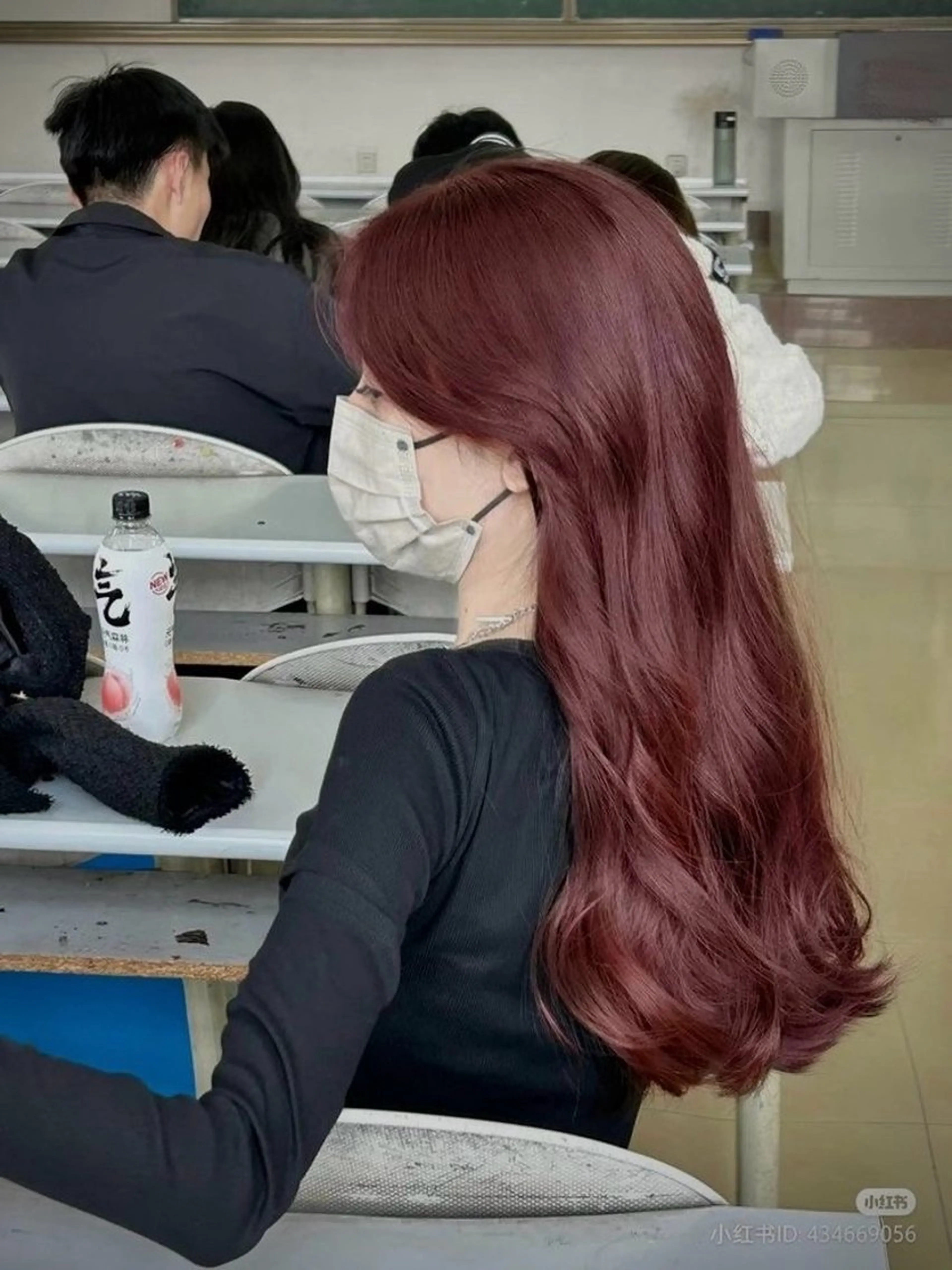 セミロング カラー ヘアアレンジ ケアカラー ヘアカラー トリートメント 中韓🇰🇷暖色/ ワインレッド/らいるのヘアスタイル