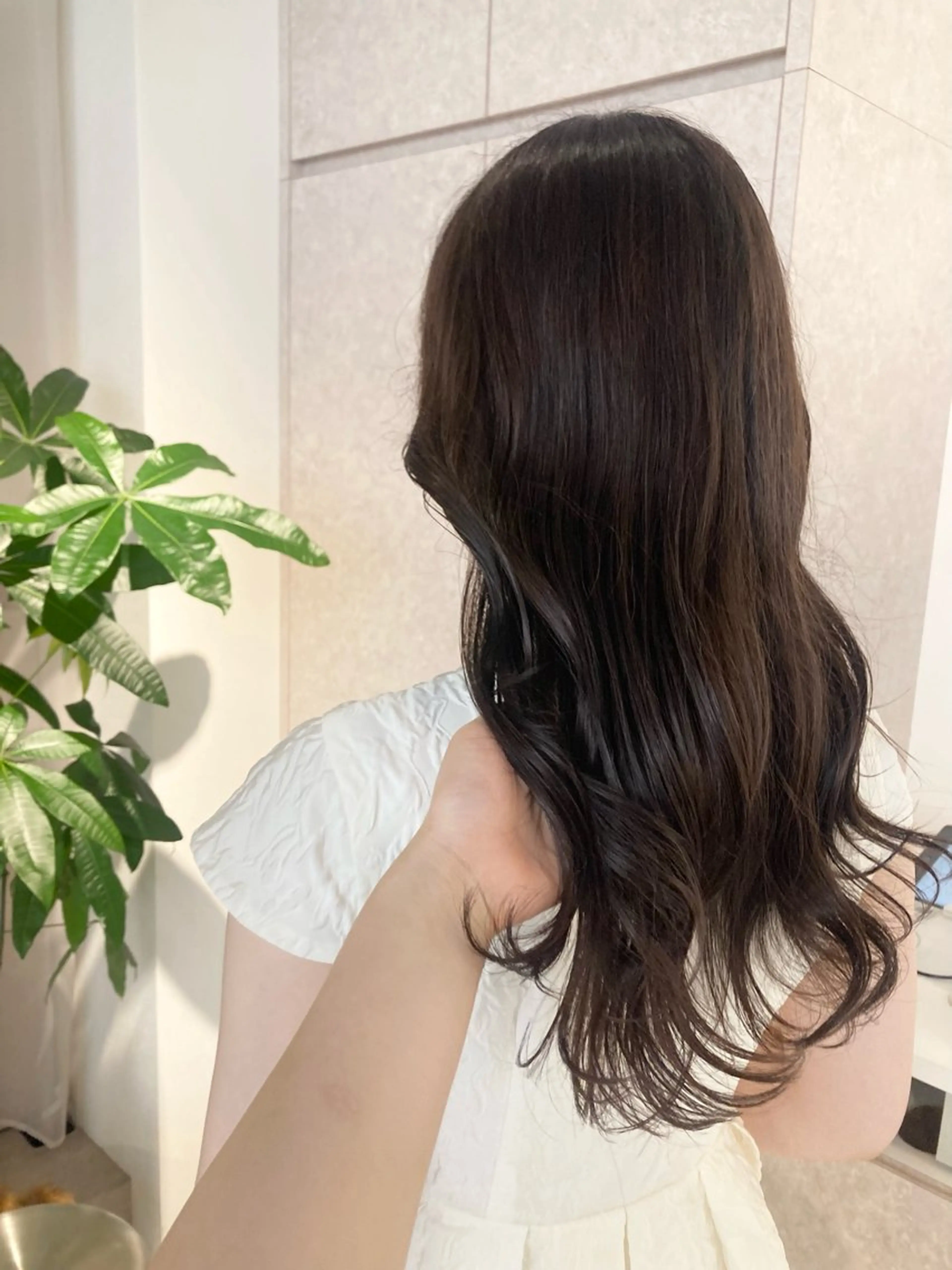 ロング カット ヘアカラー トリートメント ✨色持ちの良い艶 カラー✨蟹江真世のヘアスタイル