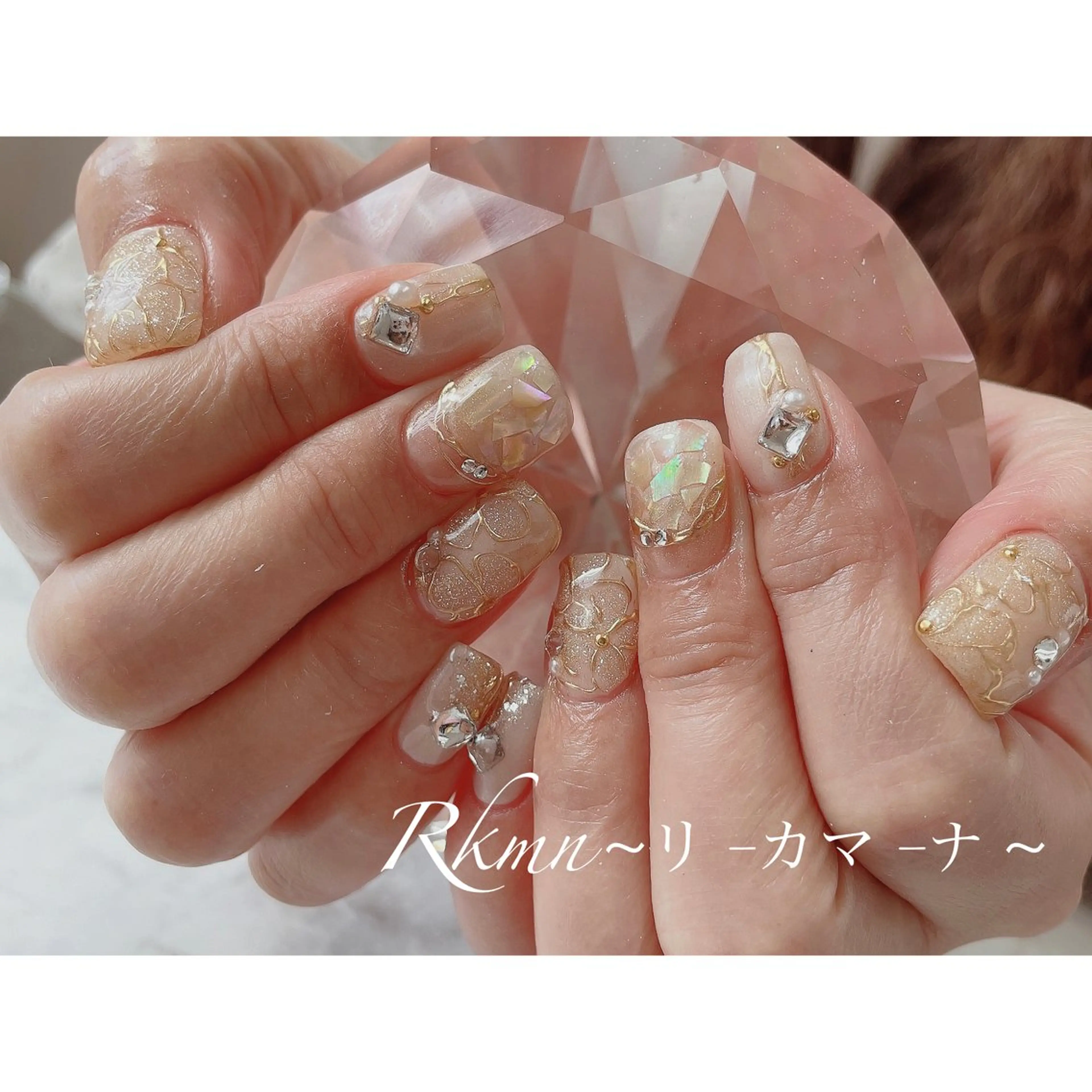 ネイル アートネイル ミラーネイル 春ネイル ハンドネイル フットネイル ハンドケア Rkmn ~リ-カマ-ナ~のネイルデザイン