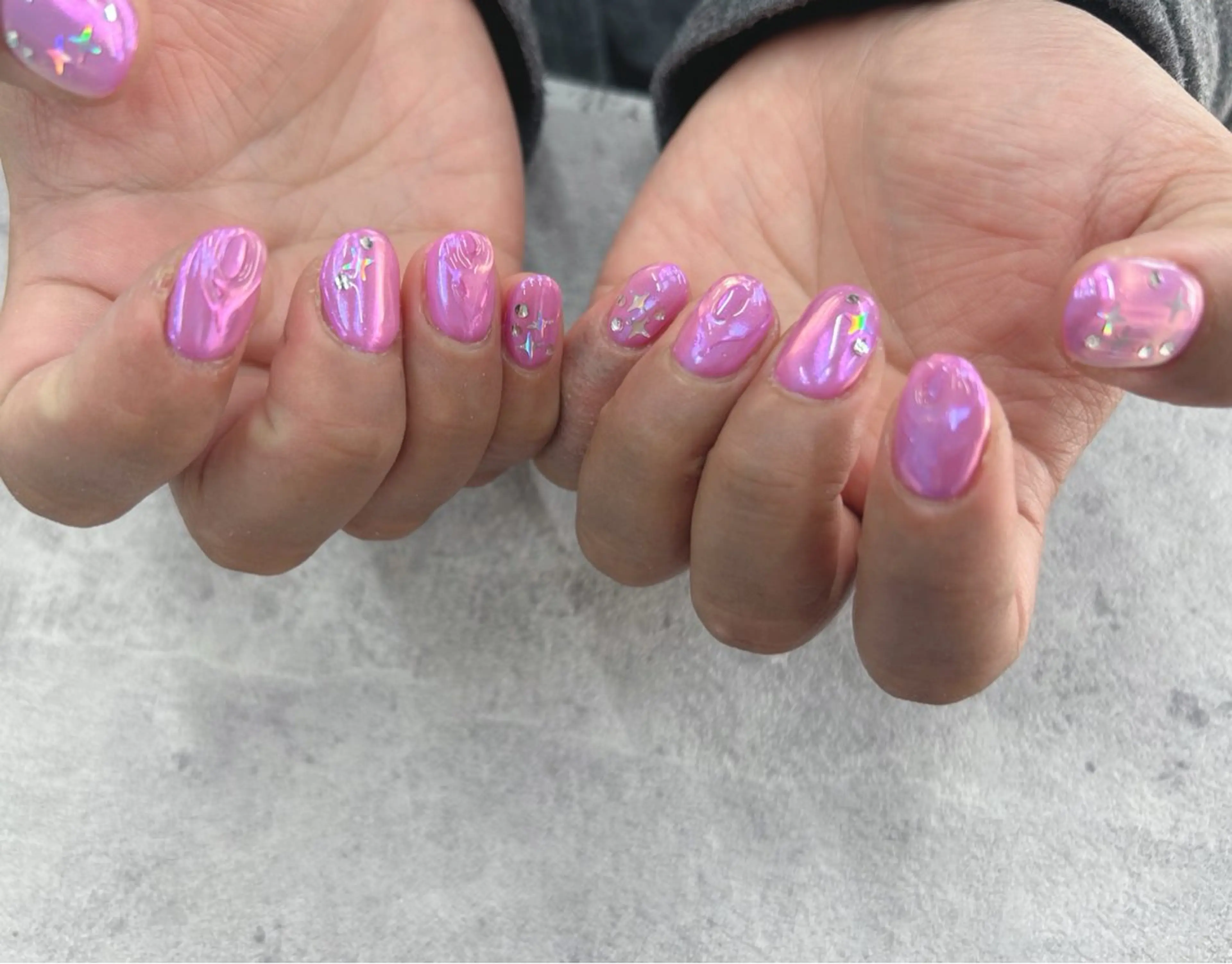 ネイル オーロラネイル ミラーネイル ハンドネイル Nail Salon agré所属・agré ネイルサロン　アグレのネイルデザイン