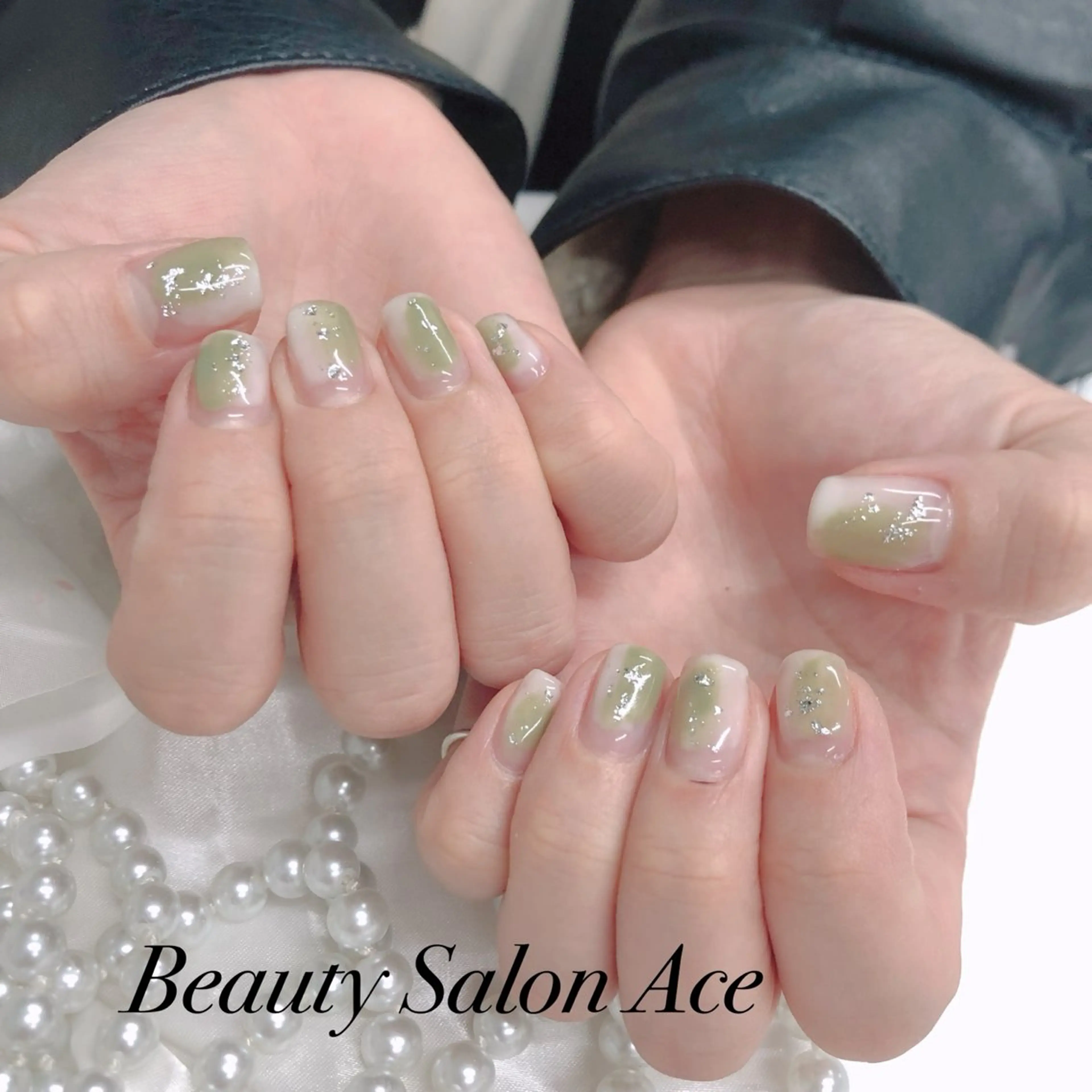 ネイル ニュアンスネイル 春ネイル ハンドネイル Beauty Salon Ace（ネイルサロン　エース）所属・池袋フィルイン Ace♡長さだしのネイルデザイン