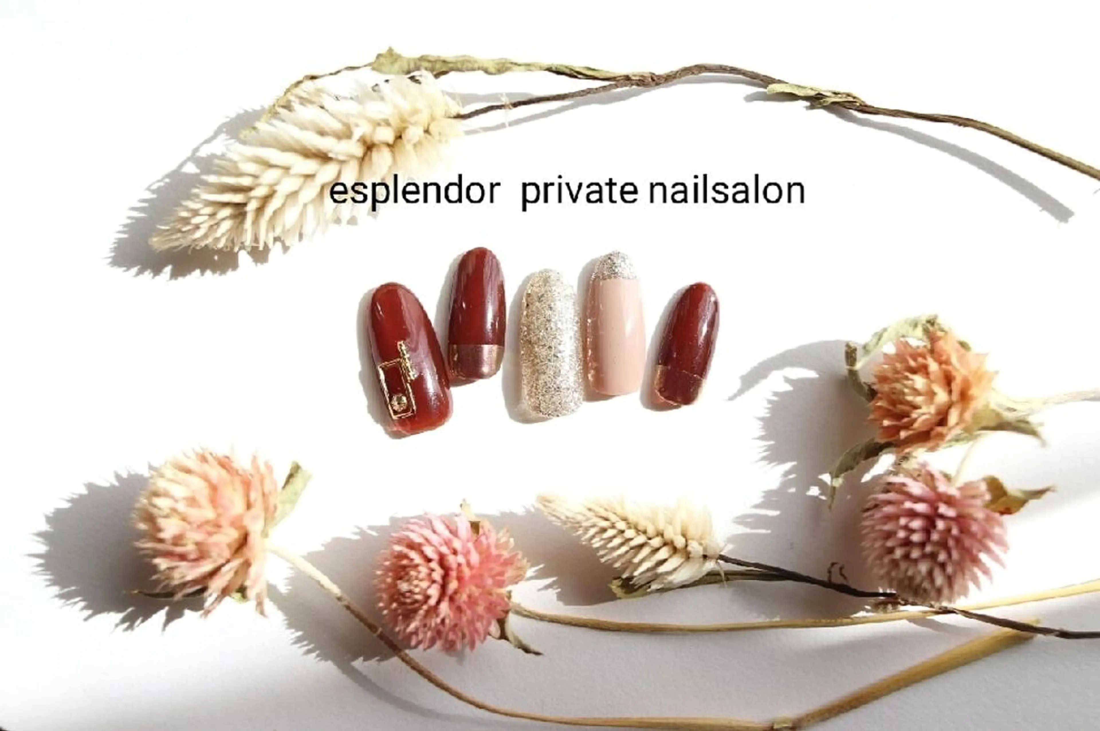 ネイル ブラウン クリアネイル フレンチネイル ミラーネイル esplendor  エスプレンドル所属・esplendor  エスプレンドルのネイルデザイン