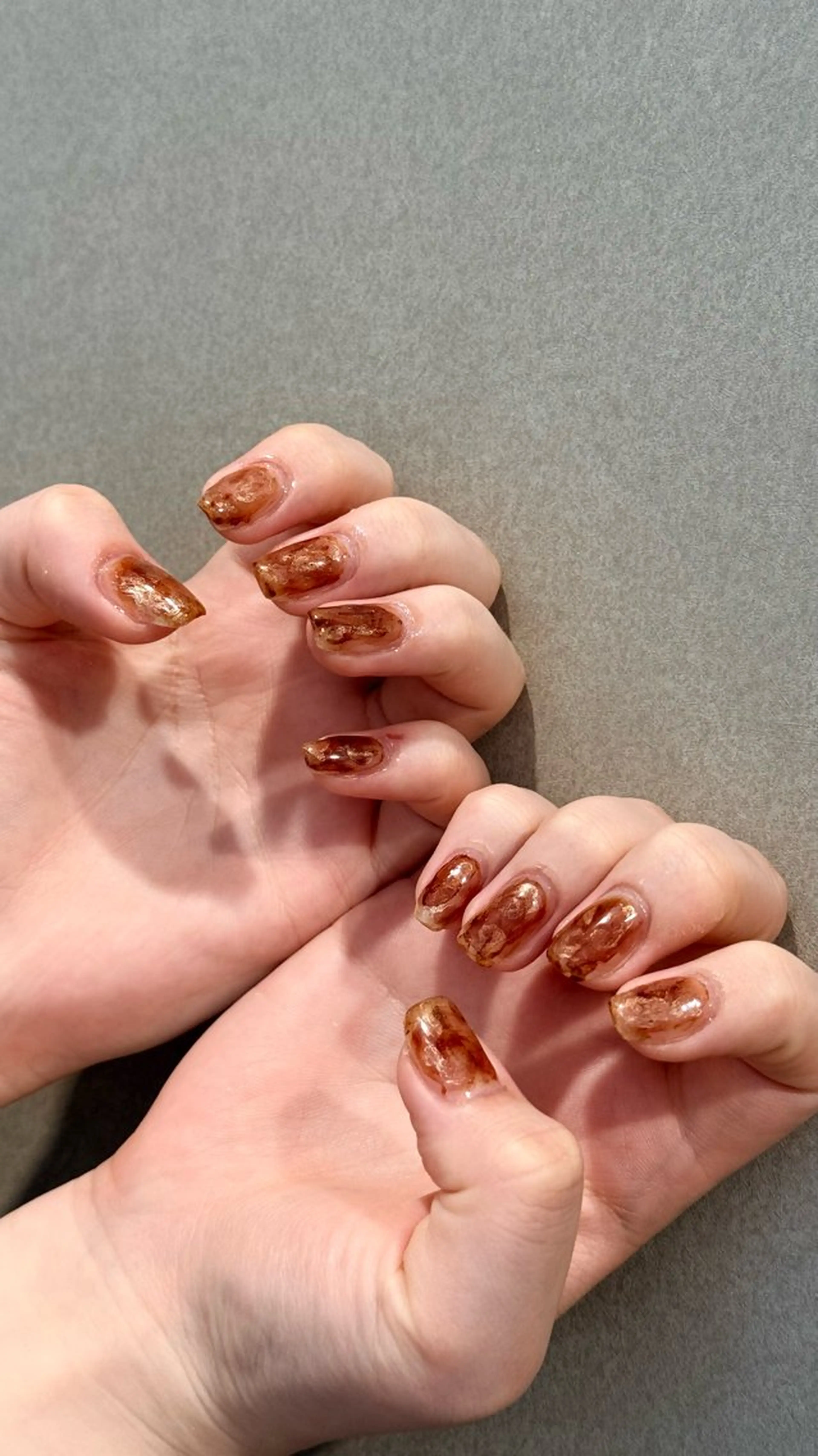 ネイル ブラウン ゴールド ＆robe mayumiのネイルデザイン