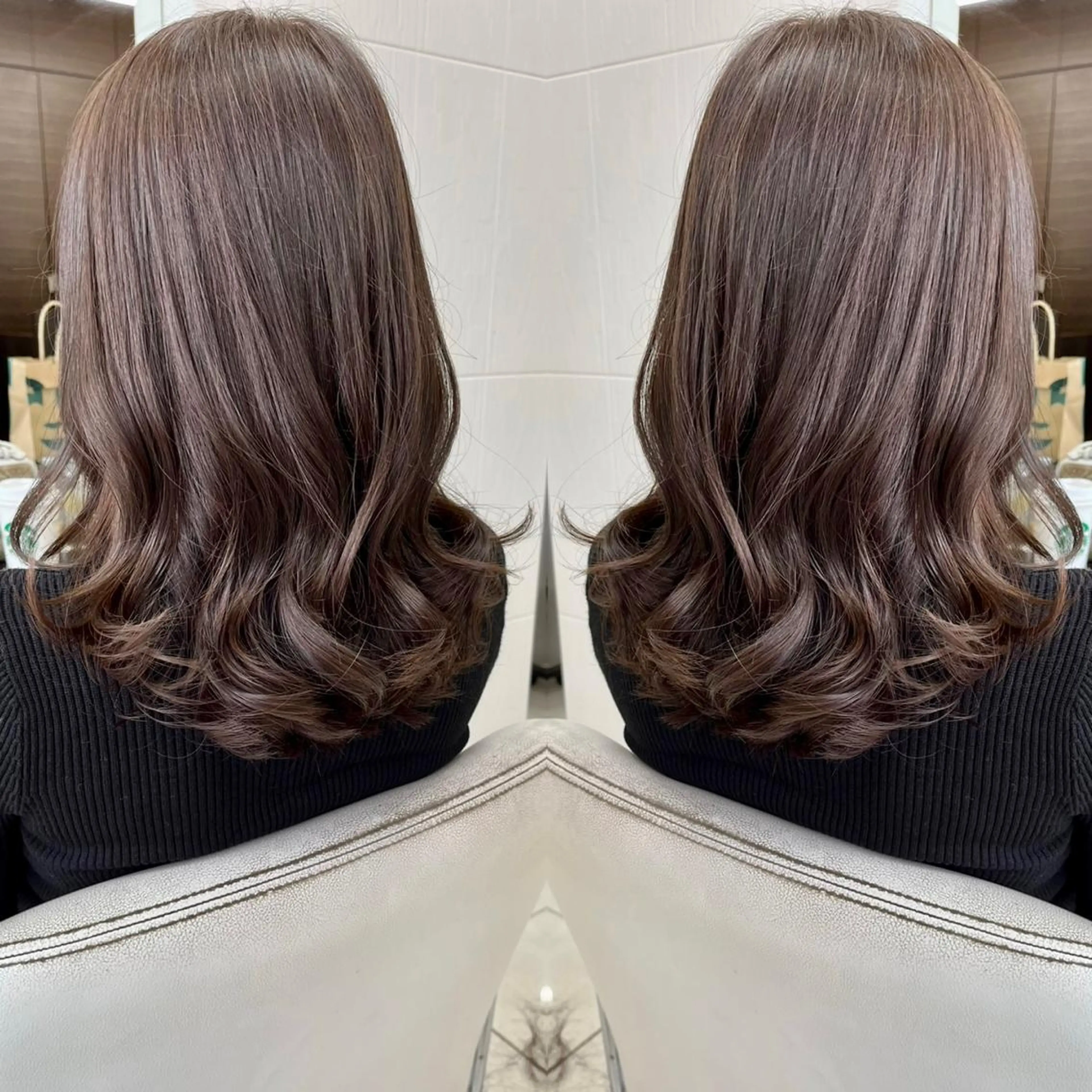 ミディアム カラー ベージュカラー ブルーカラー 韓国風ヘア レイヤーカット ヘアカラー トリートメント BOOTH share salon所属・ハタケヤマヨシキ ／BOOTHのヘアスタイル