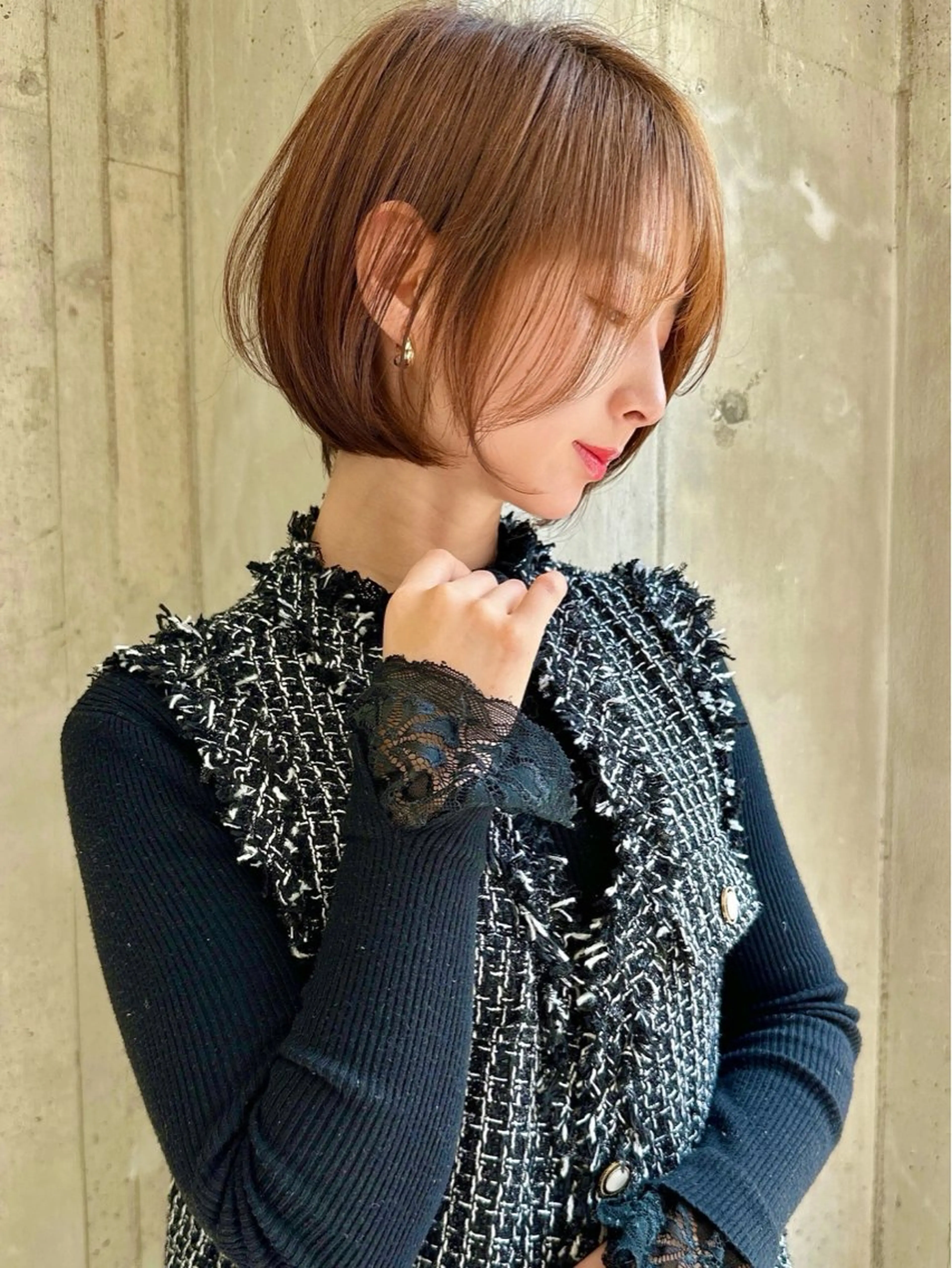 ショート カラー カット レイヤー/韓国 ハイトーン興津史弥のヘアスタイル