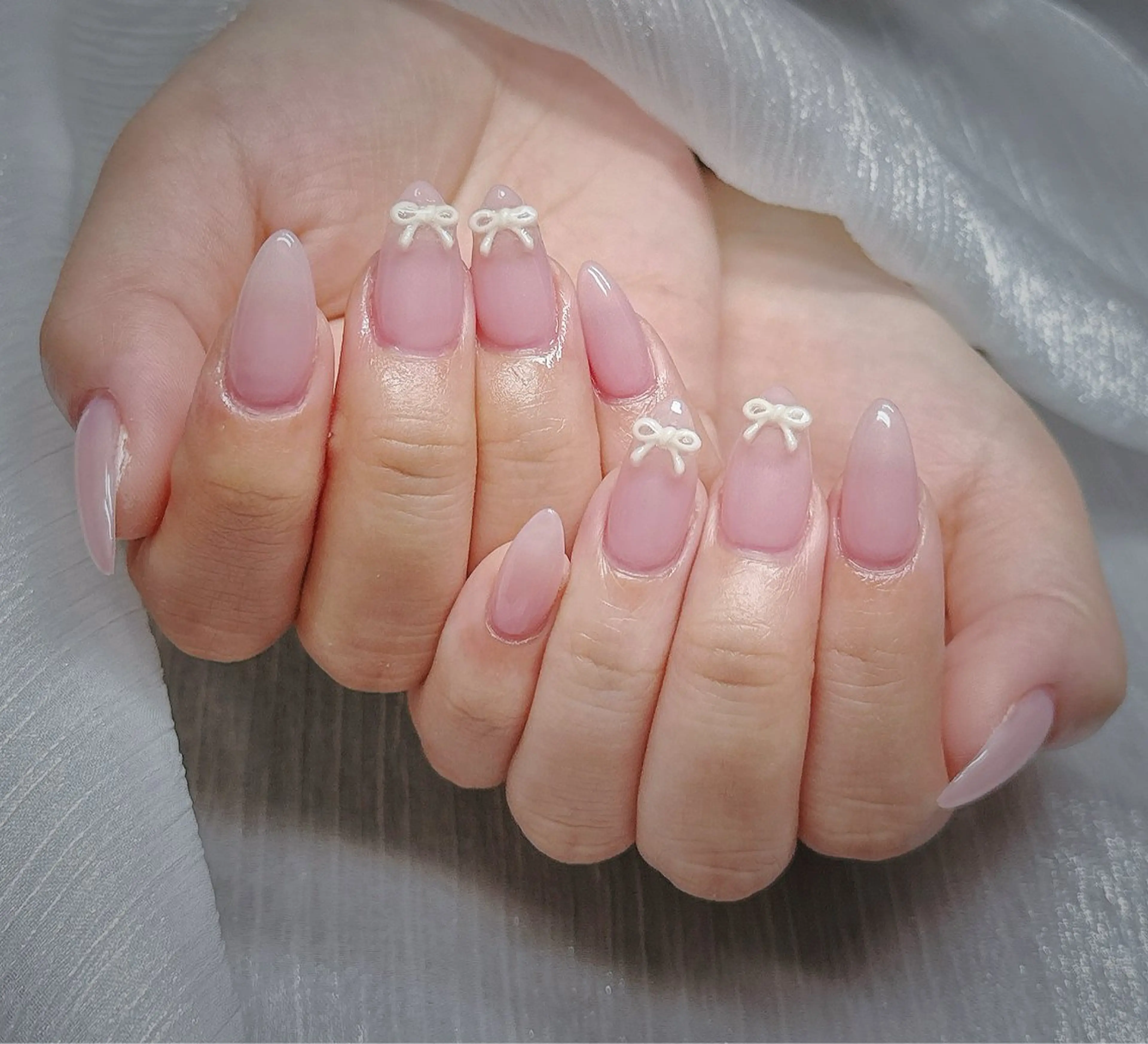 ネイル リボン ハンドネイル Yumi nailのネイルデザイン