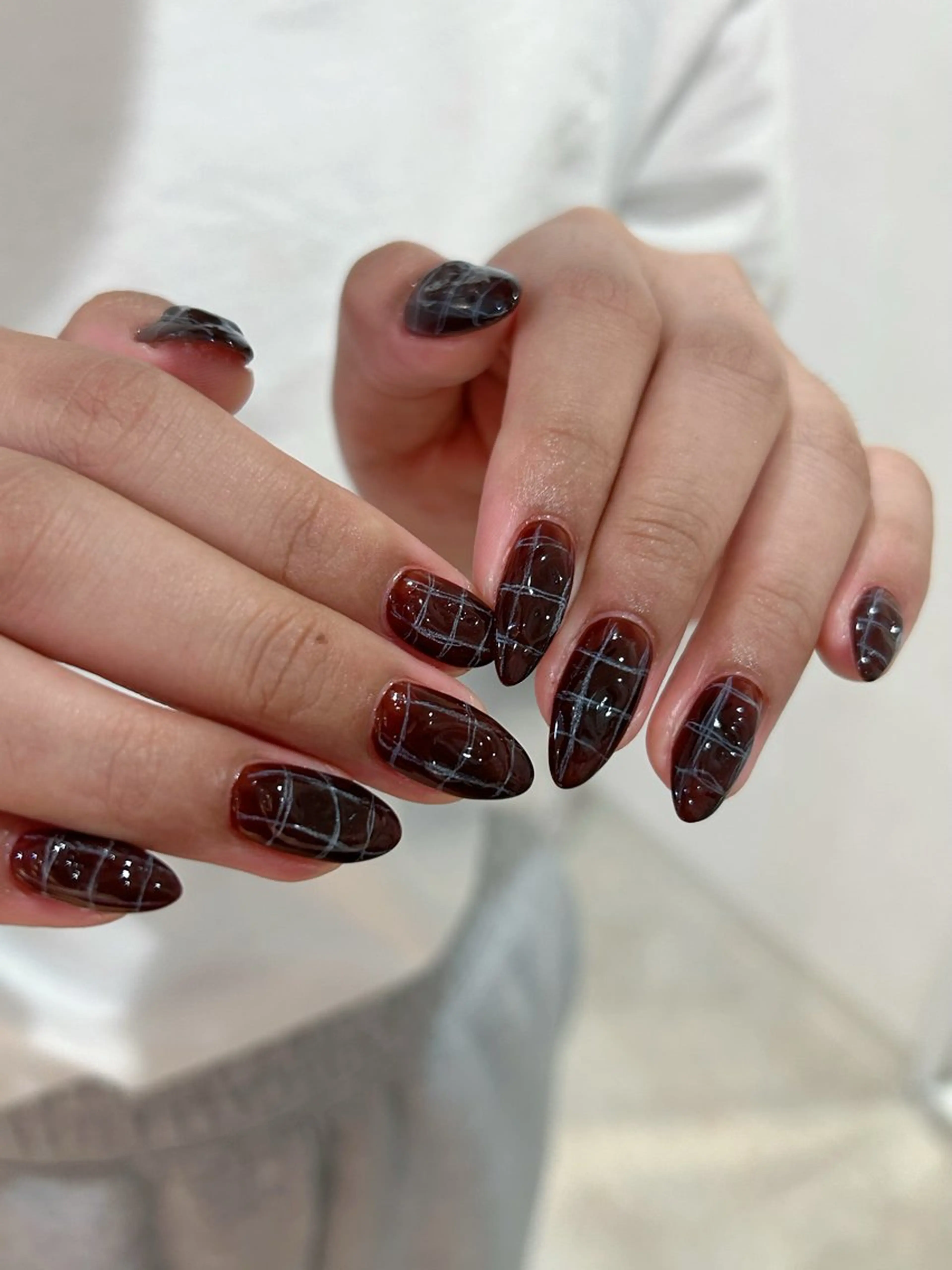 ネイル フレンチネイル マグネットネイル ニュアンスネイル オフィスネイル ワンカラーネイル ハンドネイル Bianca栄店 みさとのネイルデザイン