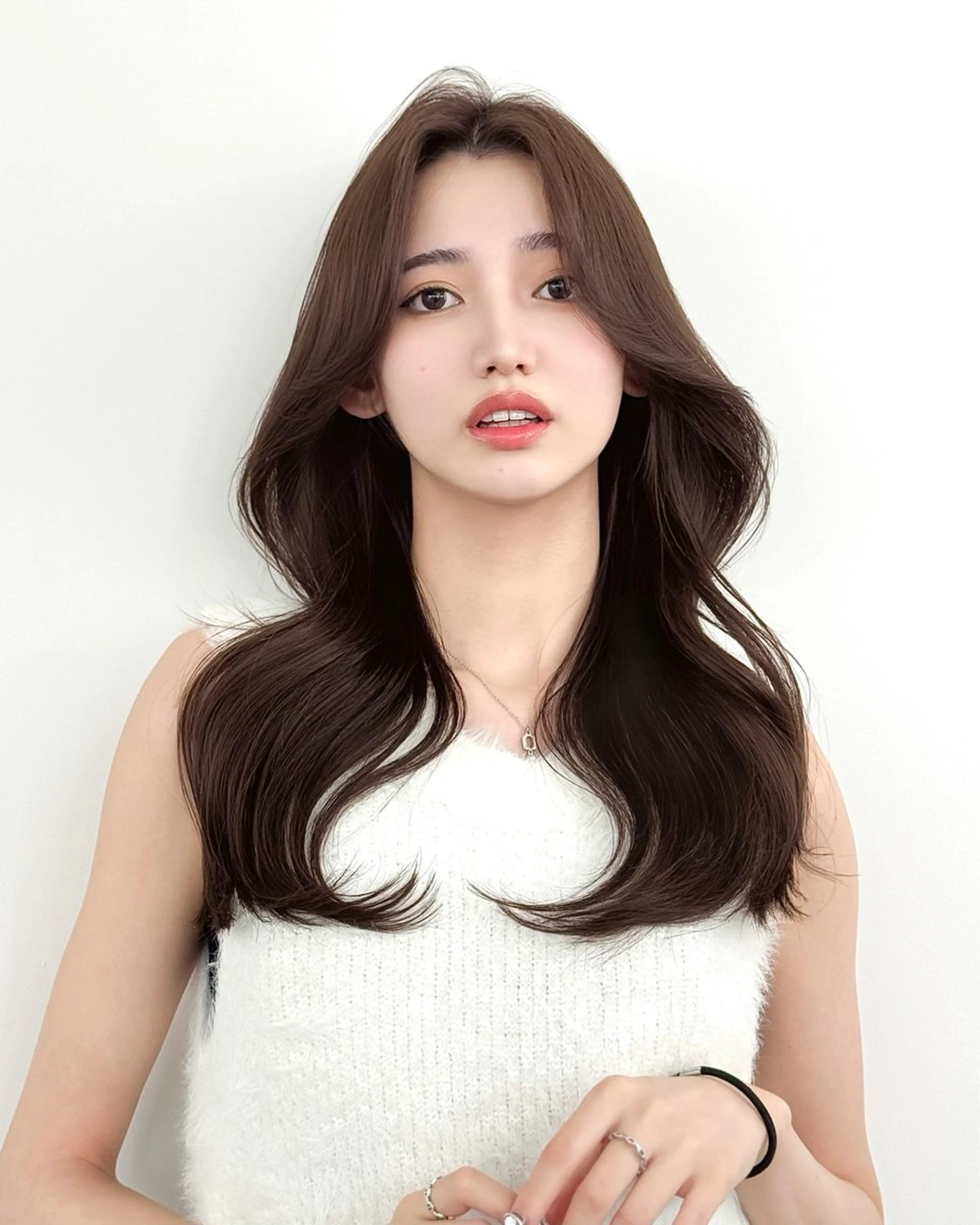 ロング カラー カット ヘアカラー トリートメント 韓国ヘア　紗希 🦋のヘアスタイル