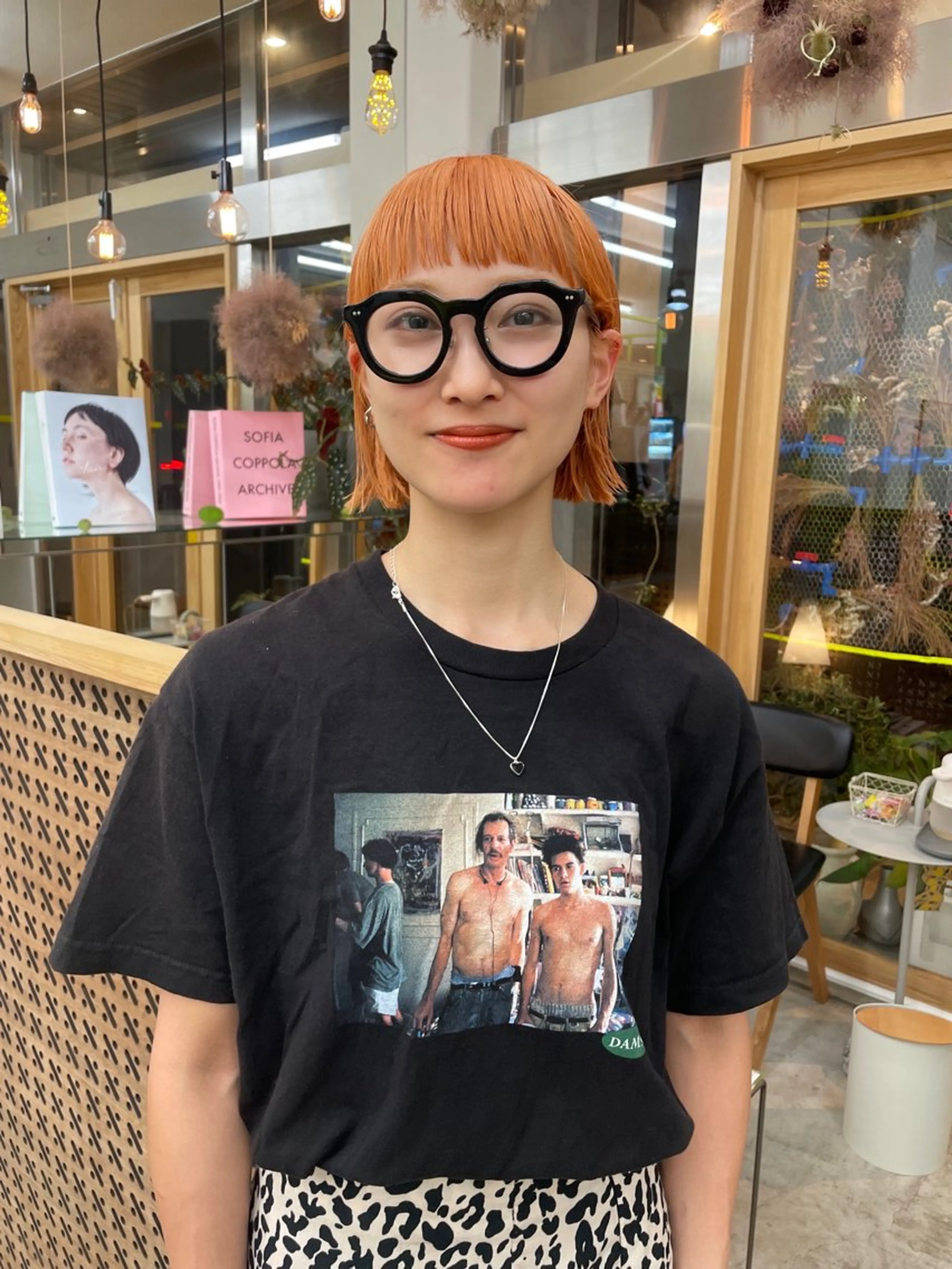 カラー ベージュカラー ブリーチ オレンジ オレンジベージュ rapt.所属・ストレート／Wカラー 星野光咲のヘアスタイル