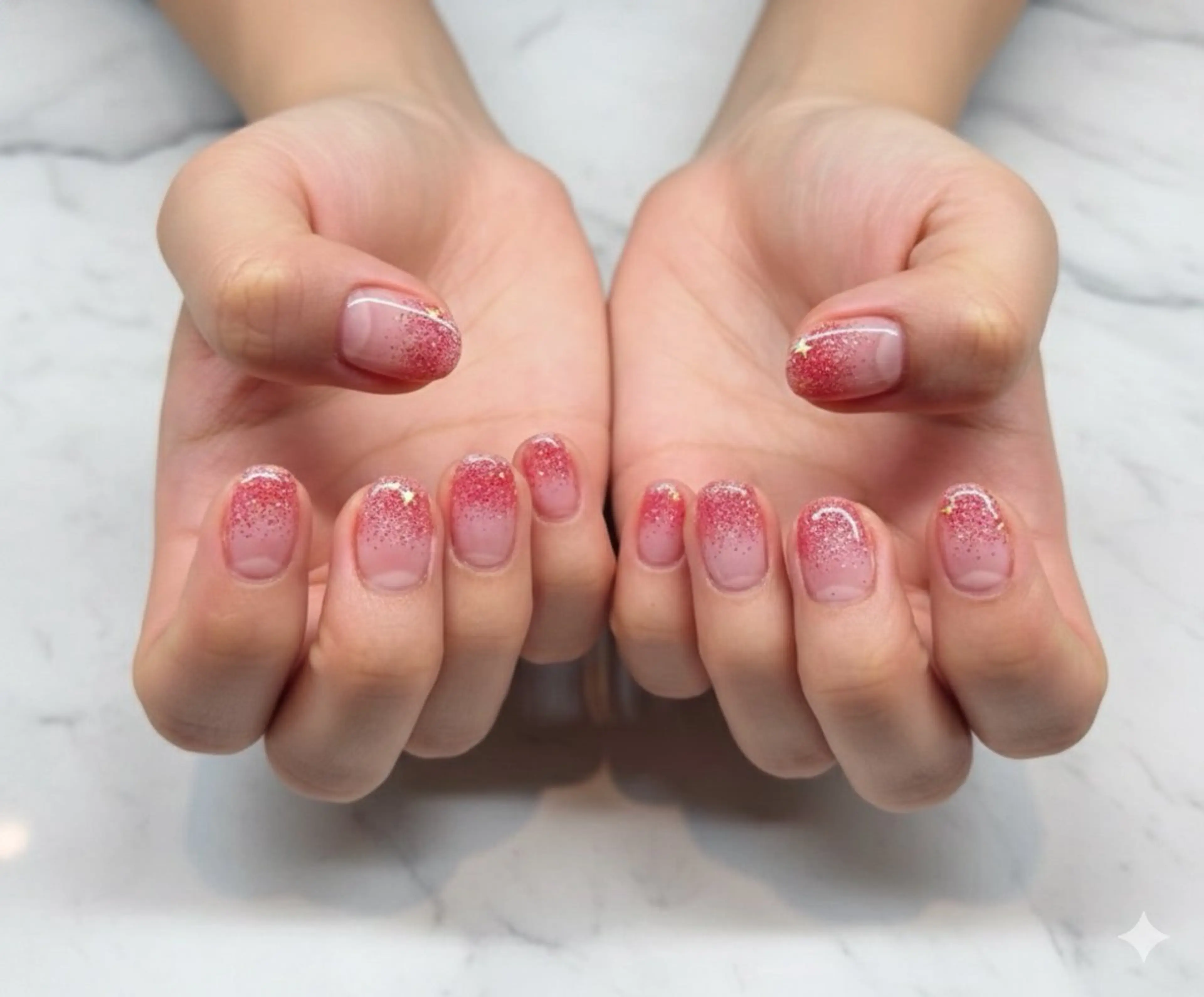 ネイル フレンチネイル ラメ(グリッター) ラメグラデーション マグネットネイル 持ち込み ハンドネイル ティーエヌ 金山駅東口店のネイルデザイン