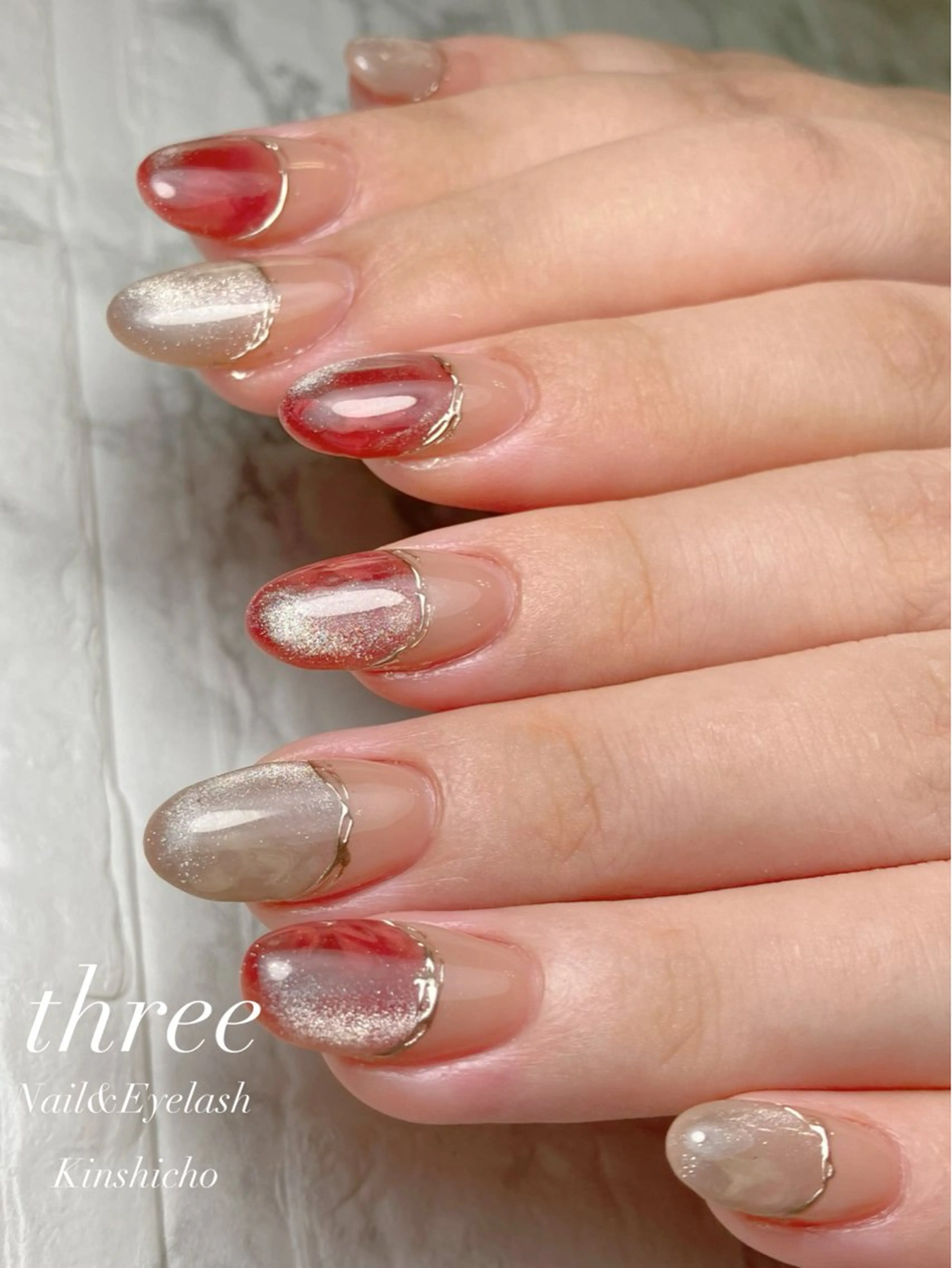 ネイル ハンドネイル three Nail&Eyeのネイルデザイン