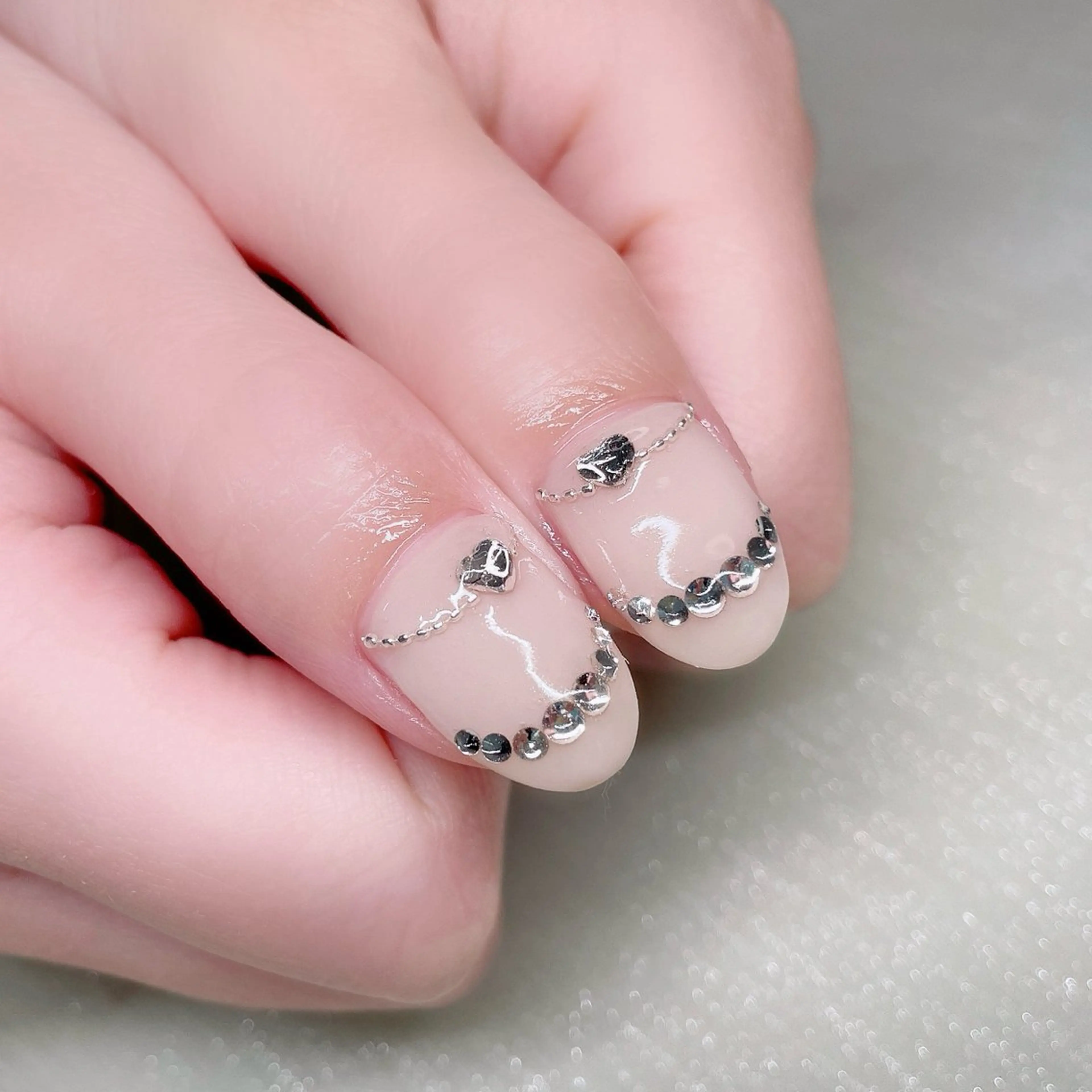 ネイル アートネイル 長さ出し フレンチネイル ストーンネイル ハンドネイル Nailist SUZU所属・Nailist suzuのネイルデザイン